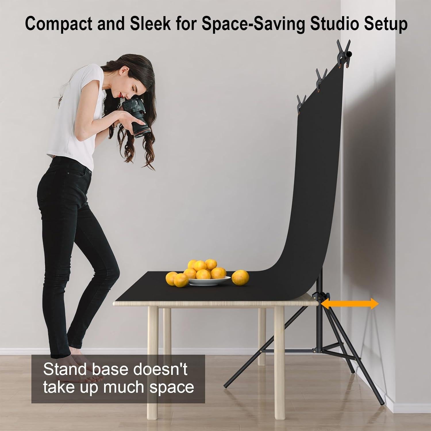 Soporte de Fondo Negro LINCO 5x2m con Bolsa y Abrazadera