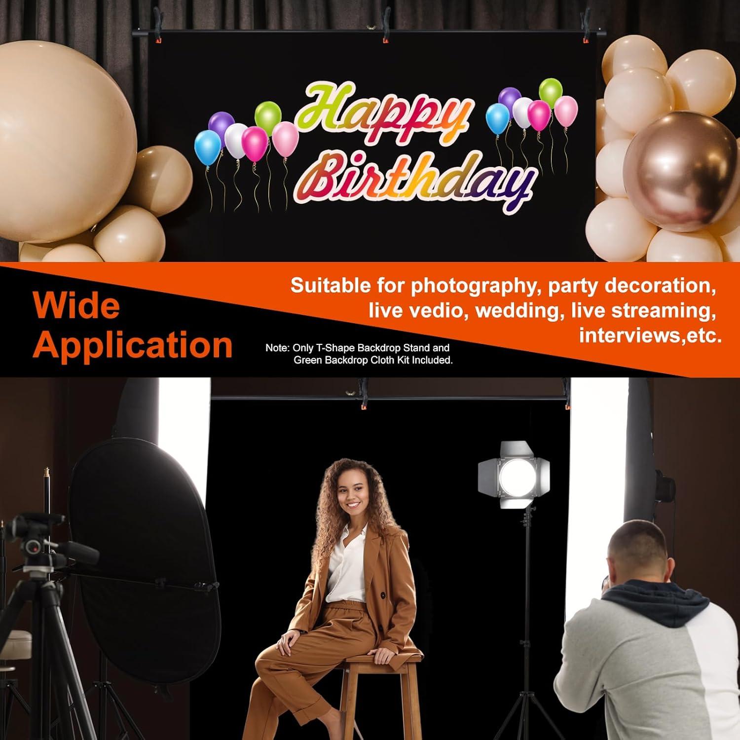 Soporte de Fondo Negro LINCO 5x2m con Bolsa y Abrazadera