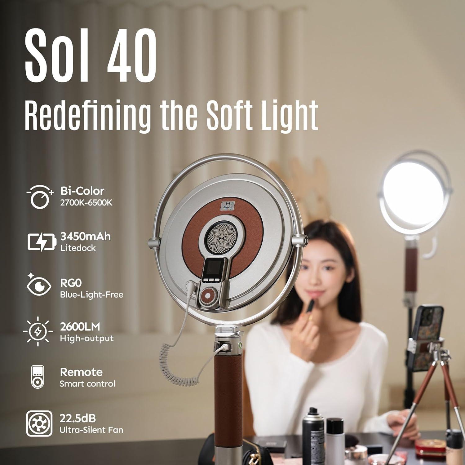 Harlowe Sol 40W Panel LED Bi-Color 24cm con Control Remoto