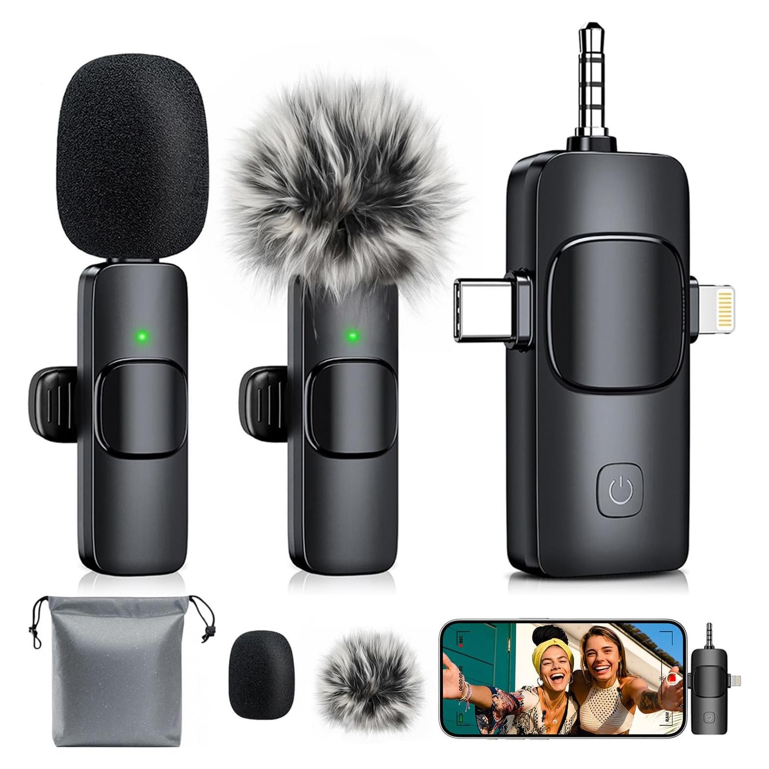 Micrófono Lavalier Inalámbrico MENERESAS MKF8 - Mini para iPhone y Android