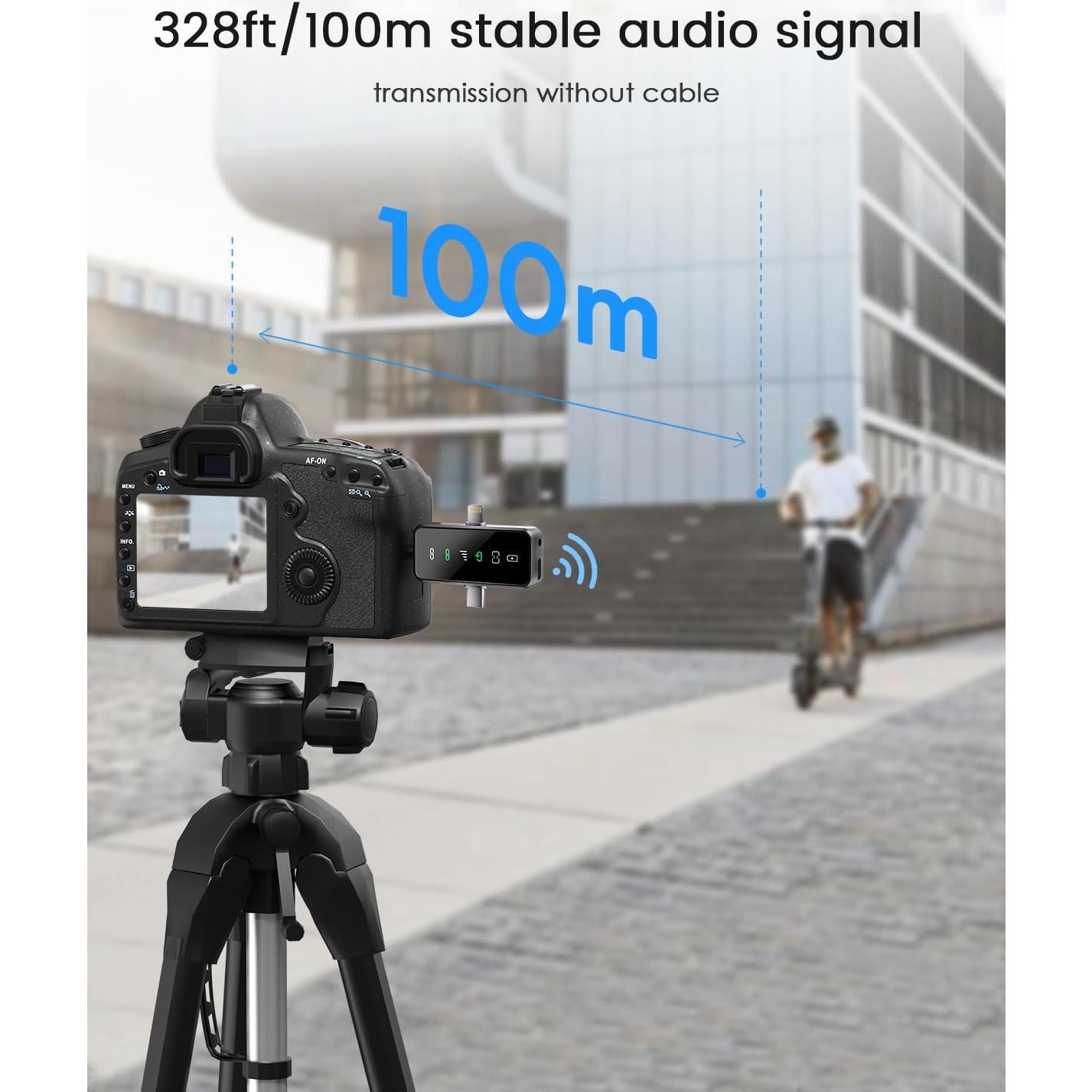 Micrófono Lavalier Inalámbrico PQRQP Mini 3-en-1 Hi-Fi 20H