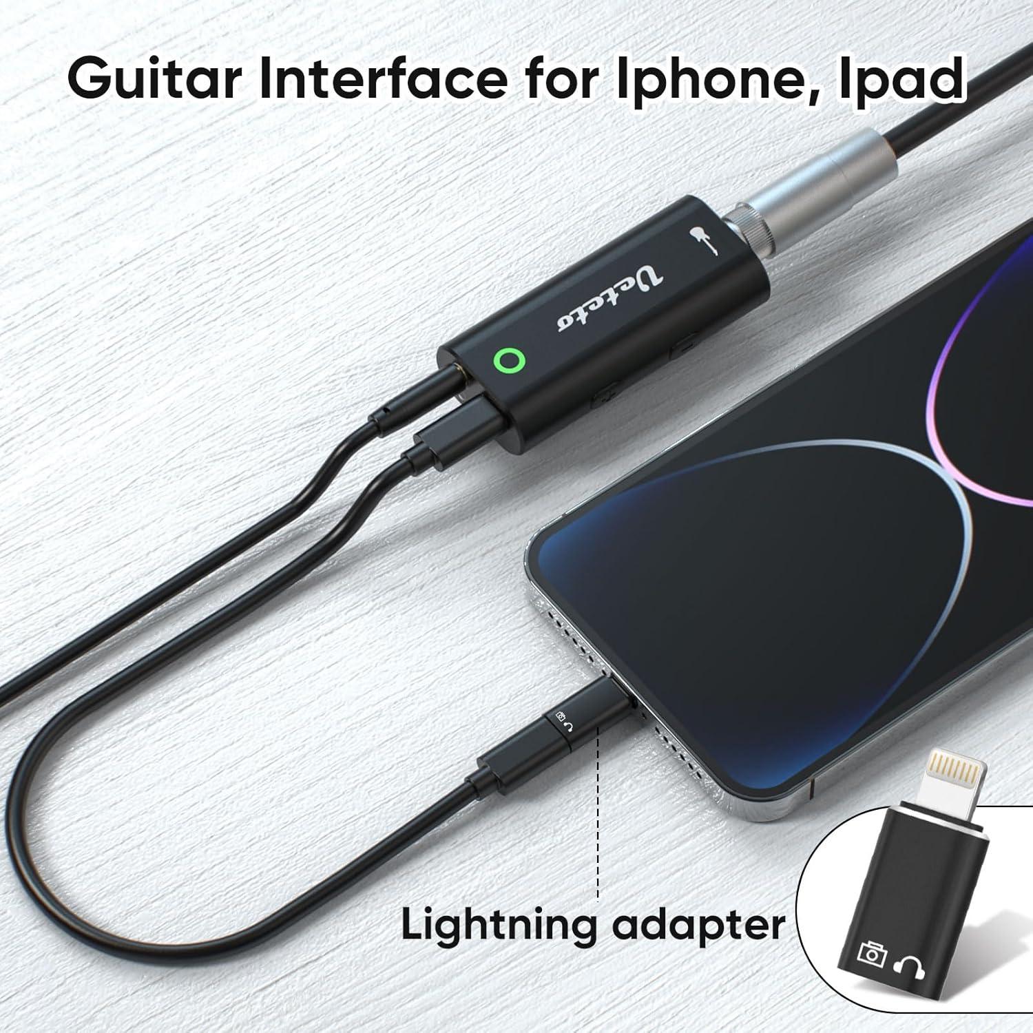 Interfaz de Audio Ueteto para Guitarra Portátil - Grabación Móvil