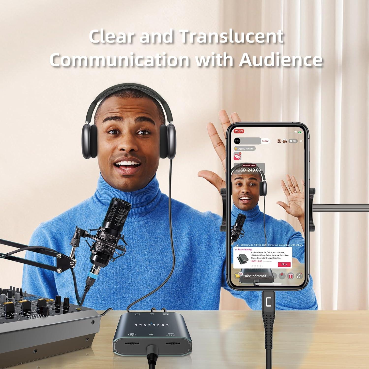 Interfaz de Audio Estéreo USB C G42 24Bit/192kHz para iPhone