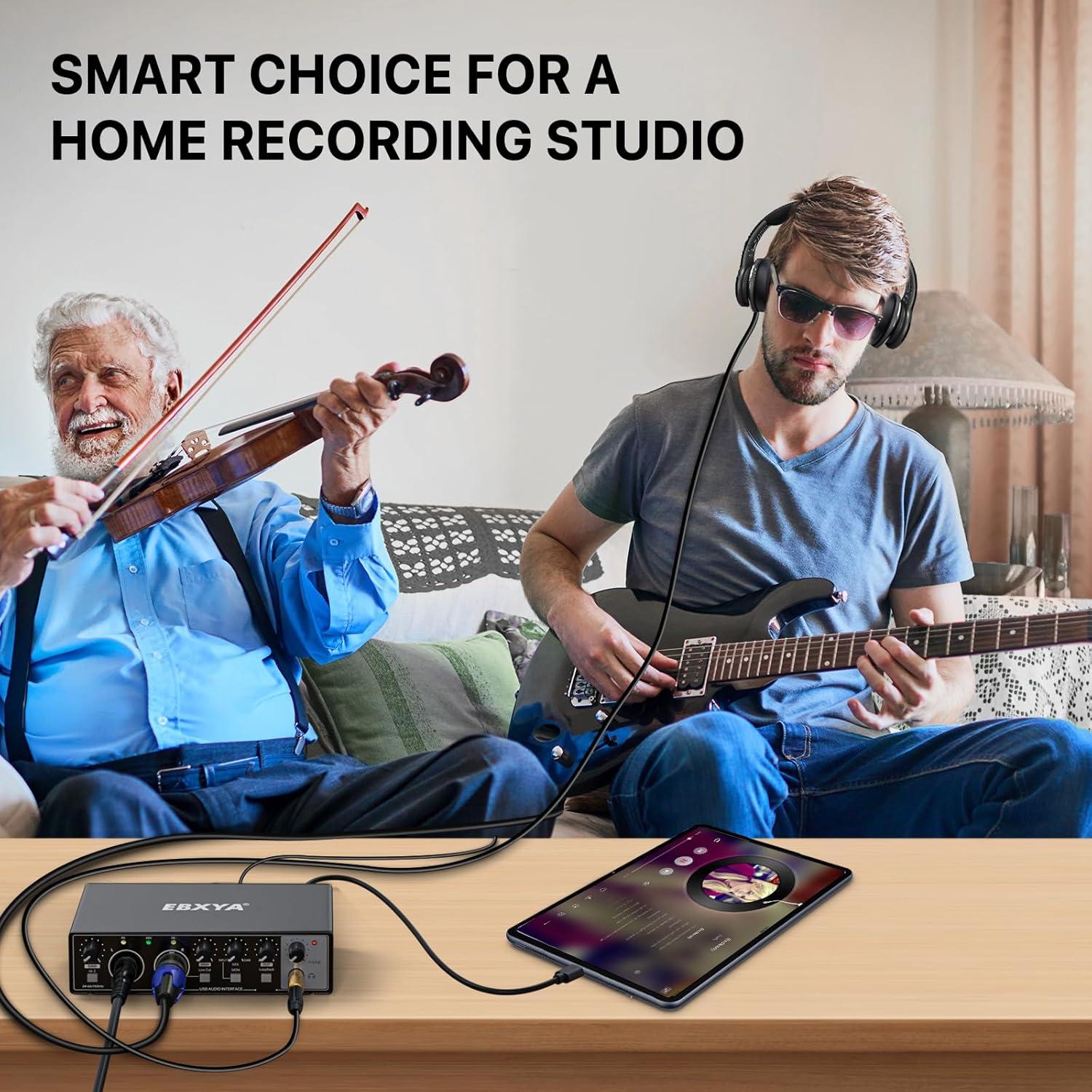 Interfaz de Audio USB EBXYA 24-bit/192kHz con Phantom 48V