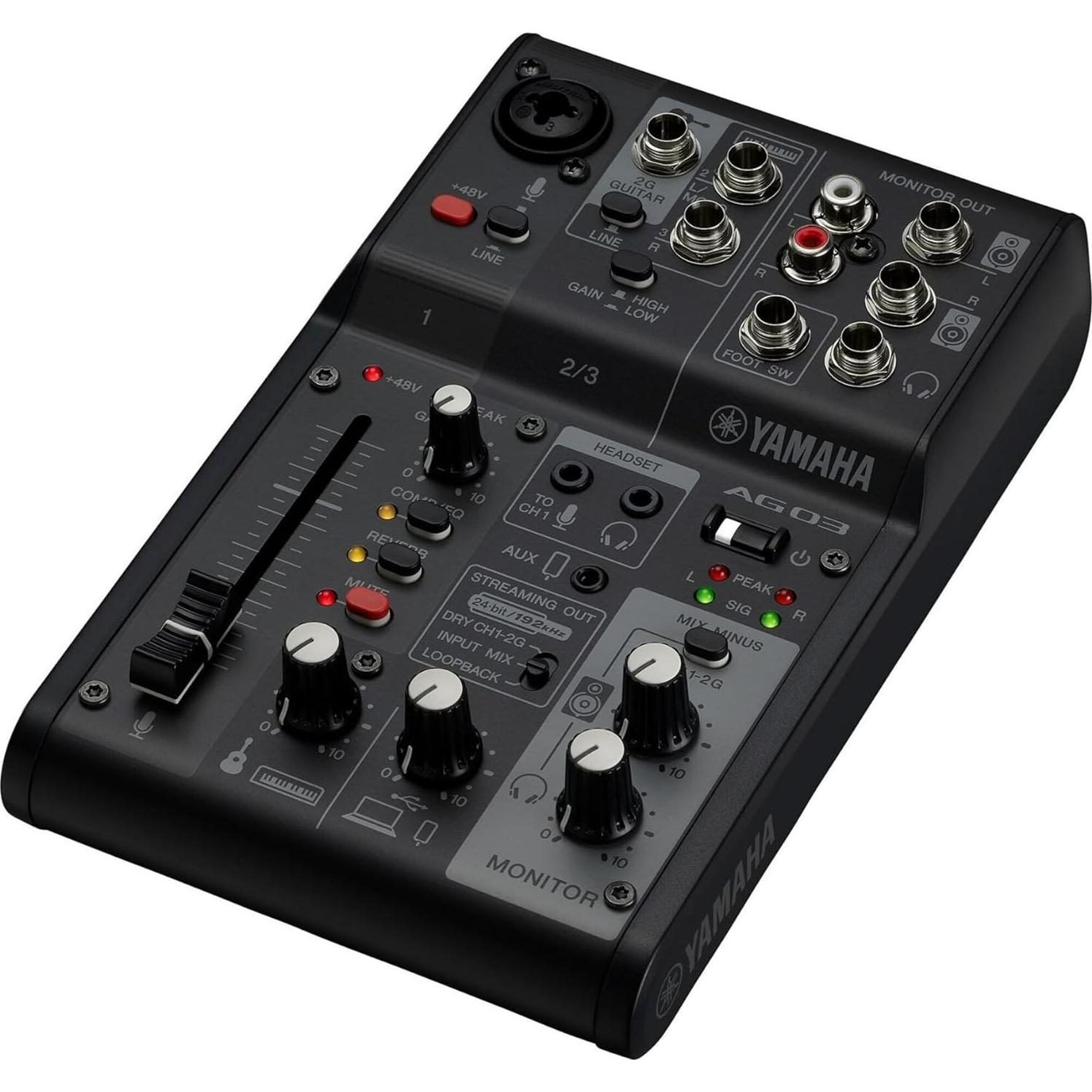 Mezclador de Streaming Yamaha AG03MK2 Negro 3 Canales USB