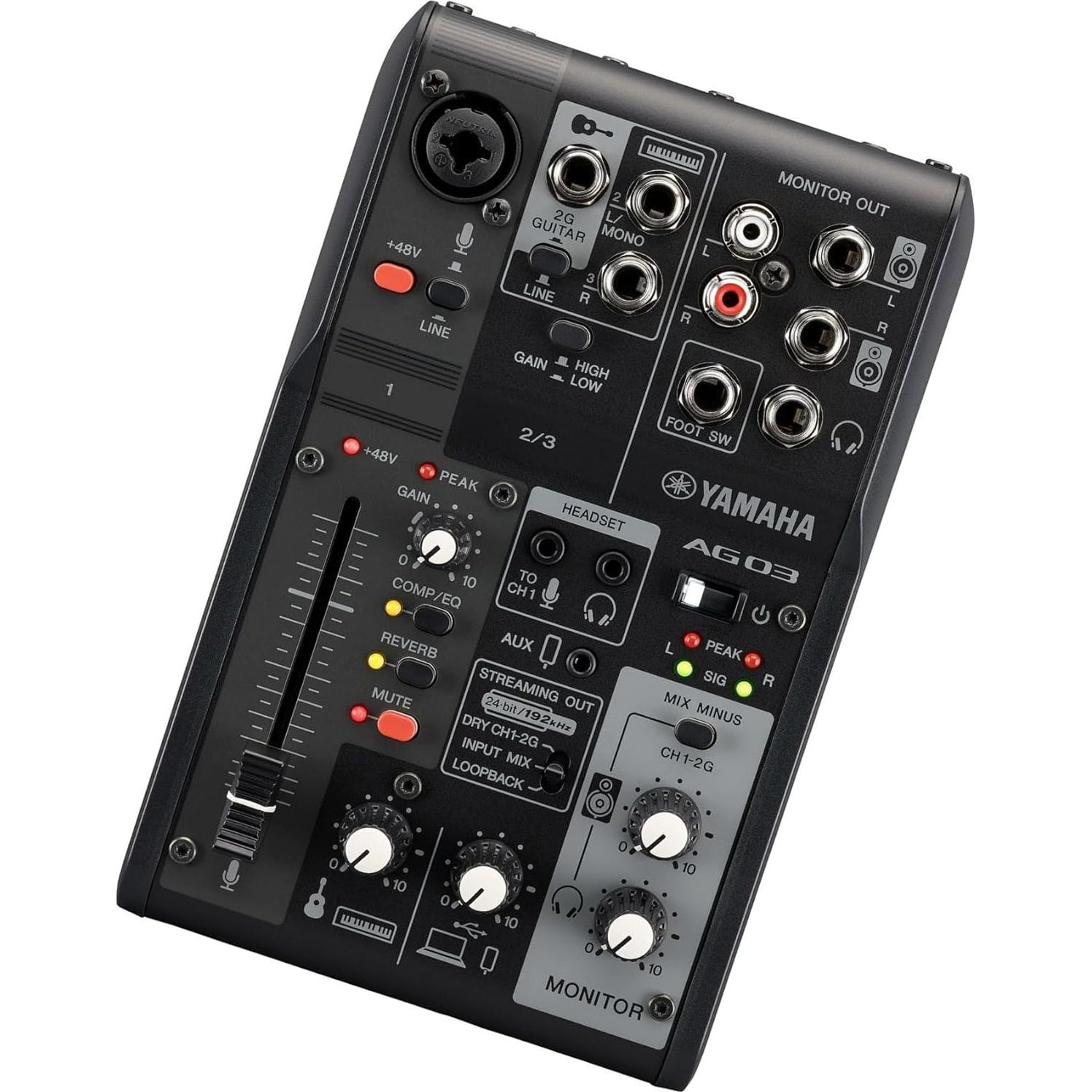Mezclador de Streaming Yamaha AG03MK2 Negro 3 Canales USB