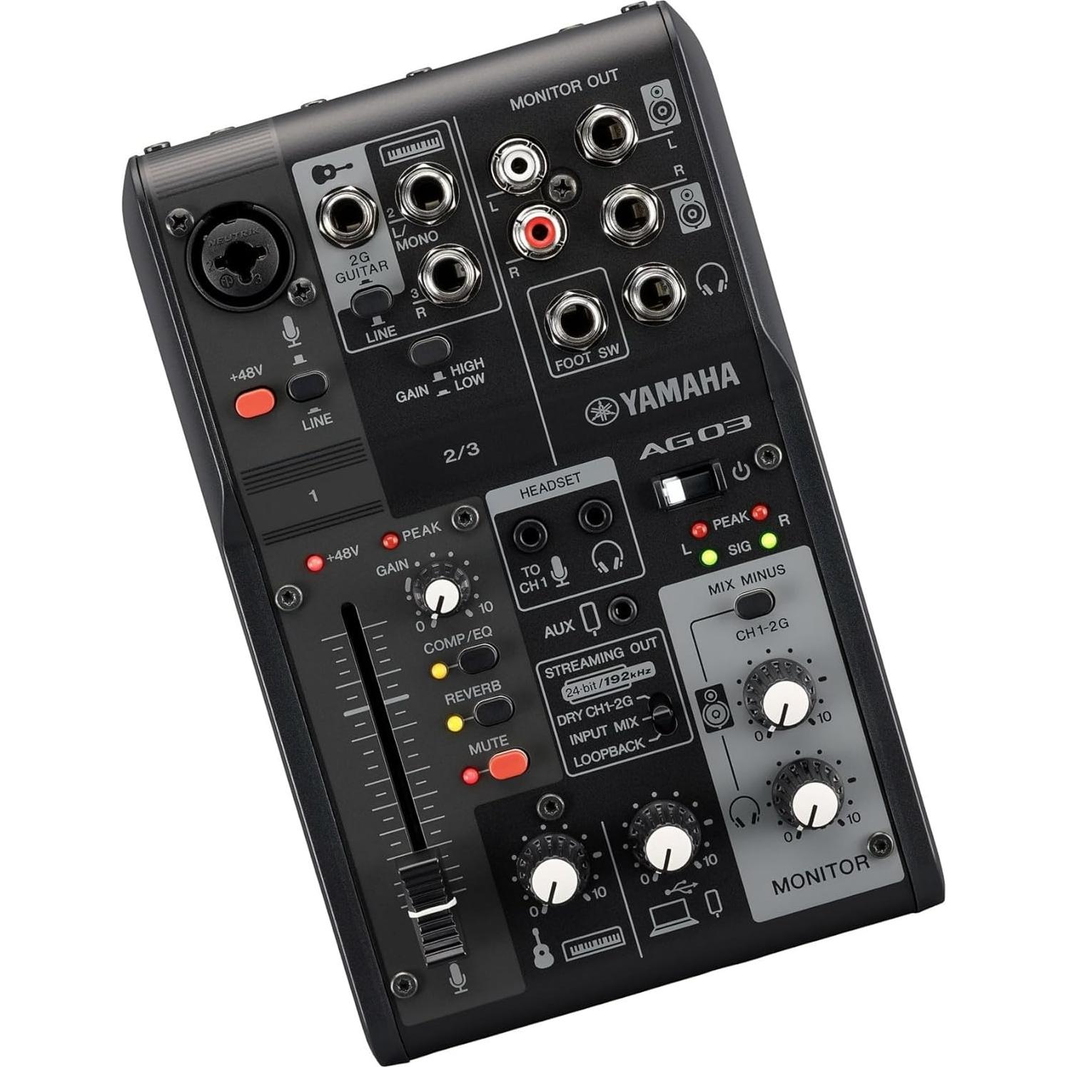 Mezclador de Streaming Yamaha AG03MK2 Negro 3 Canales USB