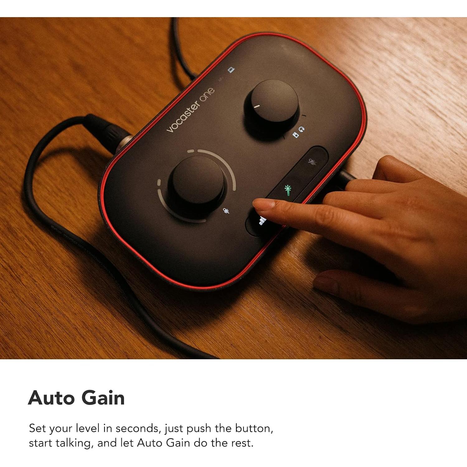 Focusrite Vocaster One - Interfaz de Podcasting USB-C