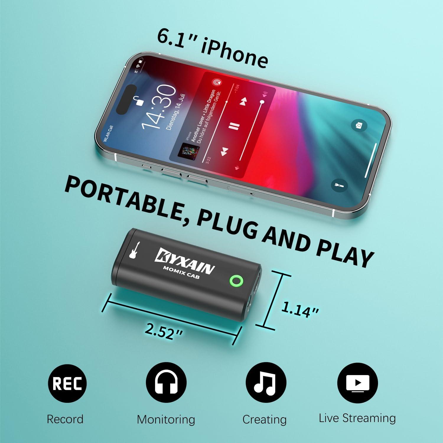 Interfaz de Audio KYXAIN MOMIX CAB para Guitarra y Smartphone