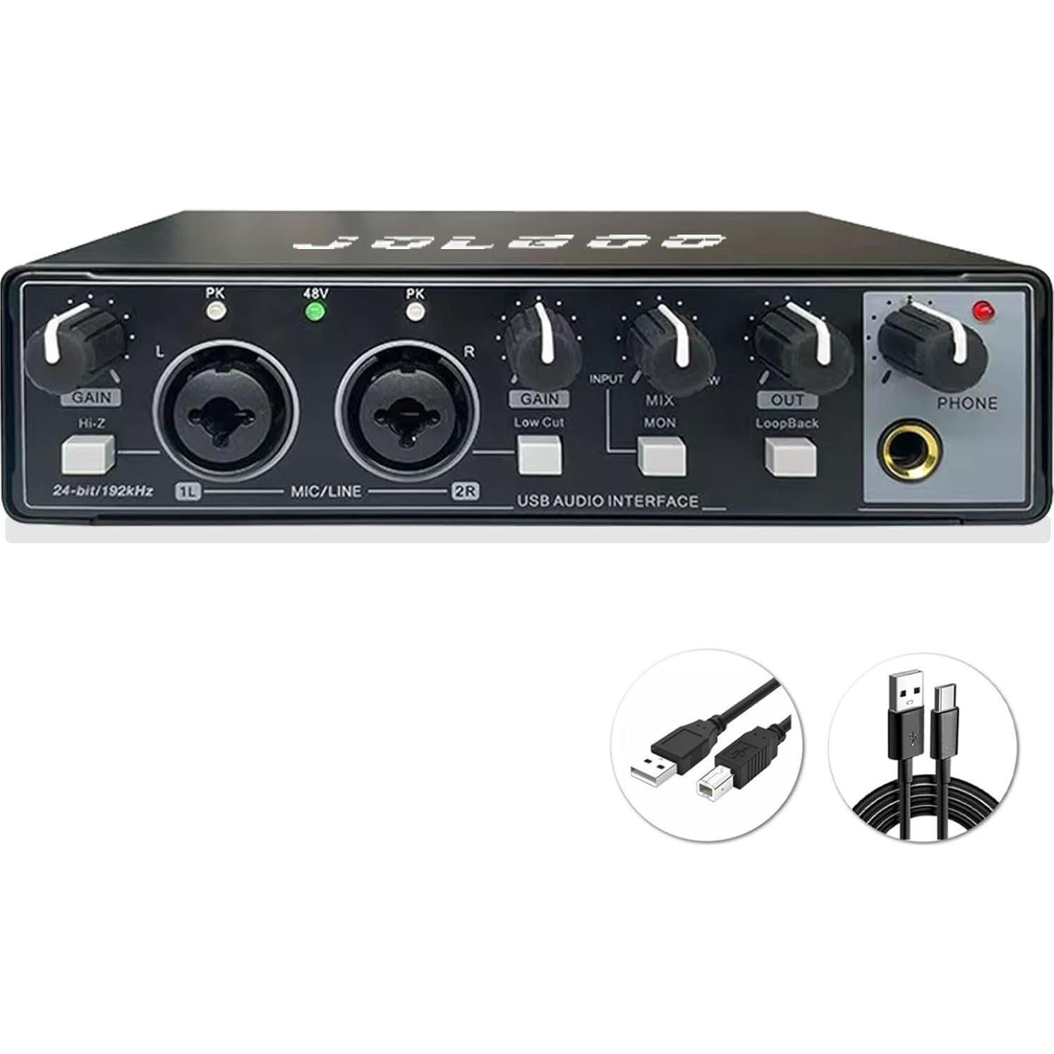 Interfaz de Audio USB 24-Bit/192kHz XLR para PC y Mac
