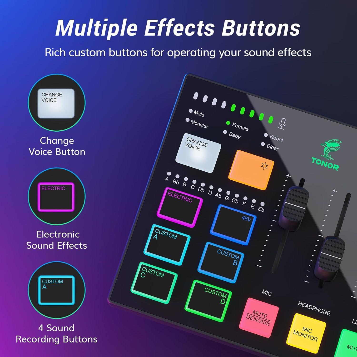 Kit de Mezclador de Audio y Micrófono TONOR E5 para Streaming