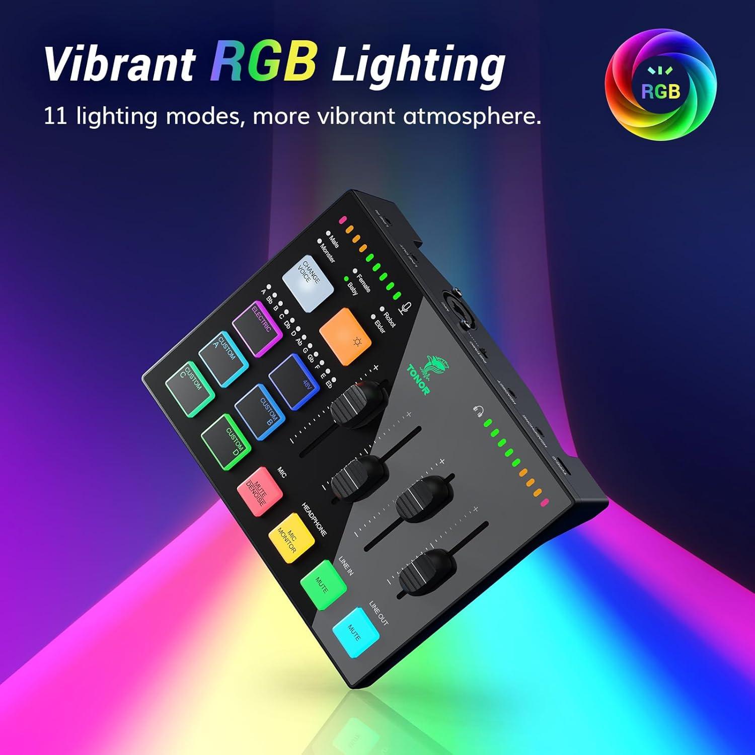 Kit de Mezclador de Audio y Micrófono TONOR E5 para Streaming