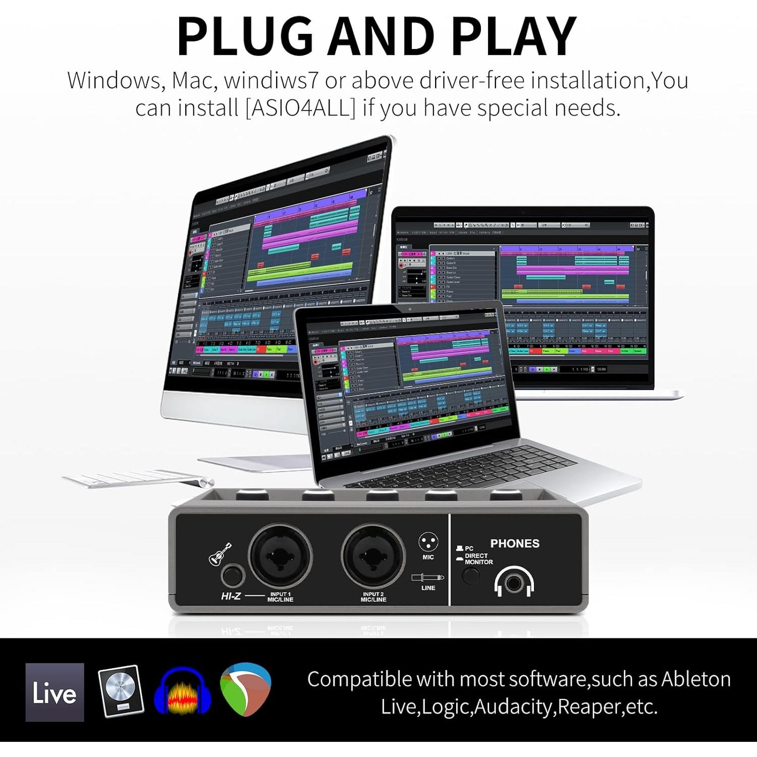 Interfaz de Audio USB Q-16 XTUGA 16 bit 48 kHz Phantom