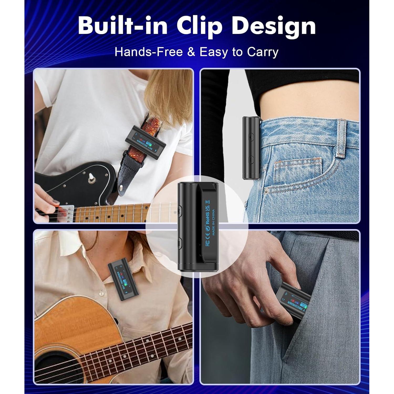 Interfaz de Audio USB-C para Guitarra Bluetooth - Negro