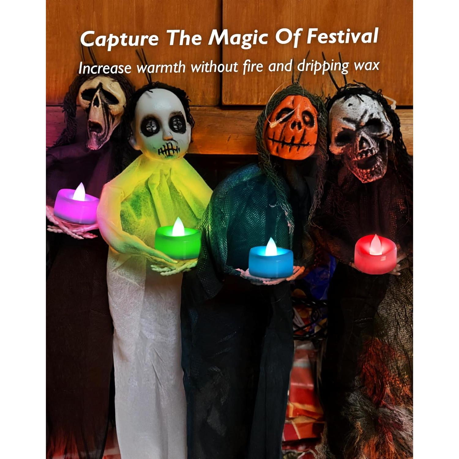 Velas LED Sin Llama Merrynights, Paquete de 12, 200+ Horas