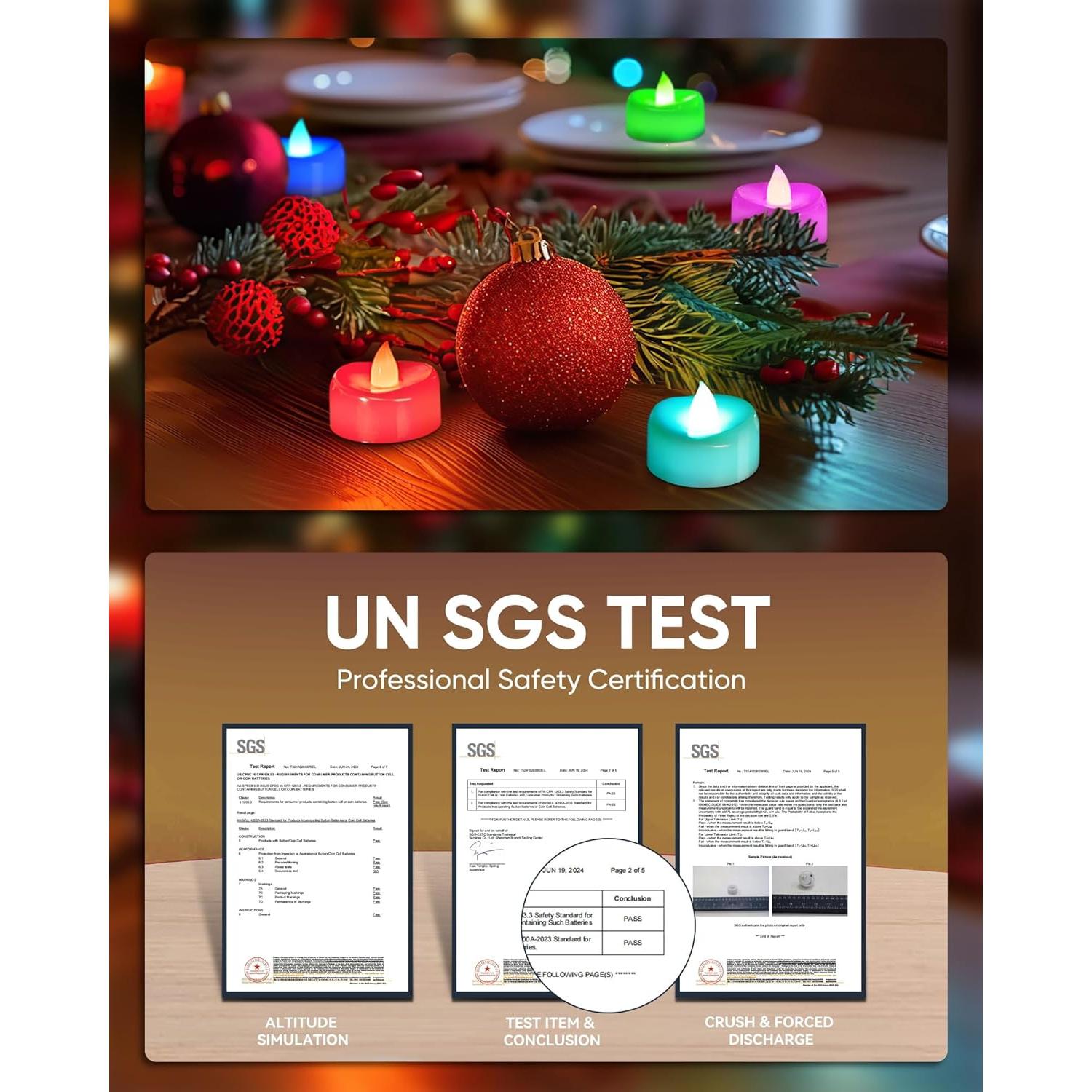 Velas LED Sin Llama Merrynights, Paquete de 12, 200+ Horas