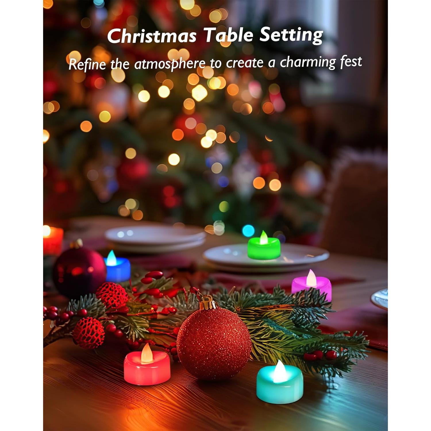 Velas LED Sin Llama Merrynights, Paquete de 12, 200+ Horas