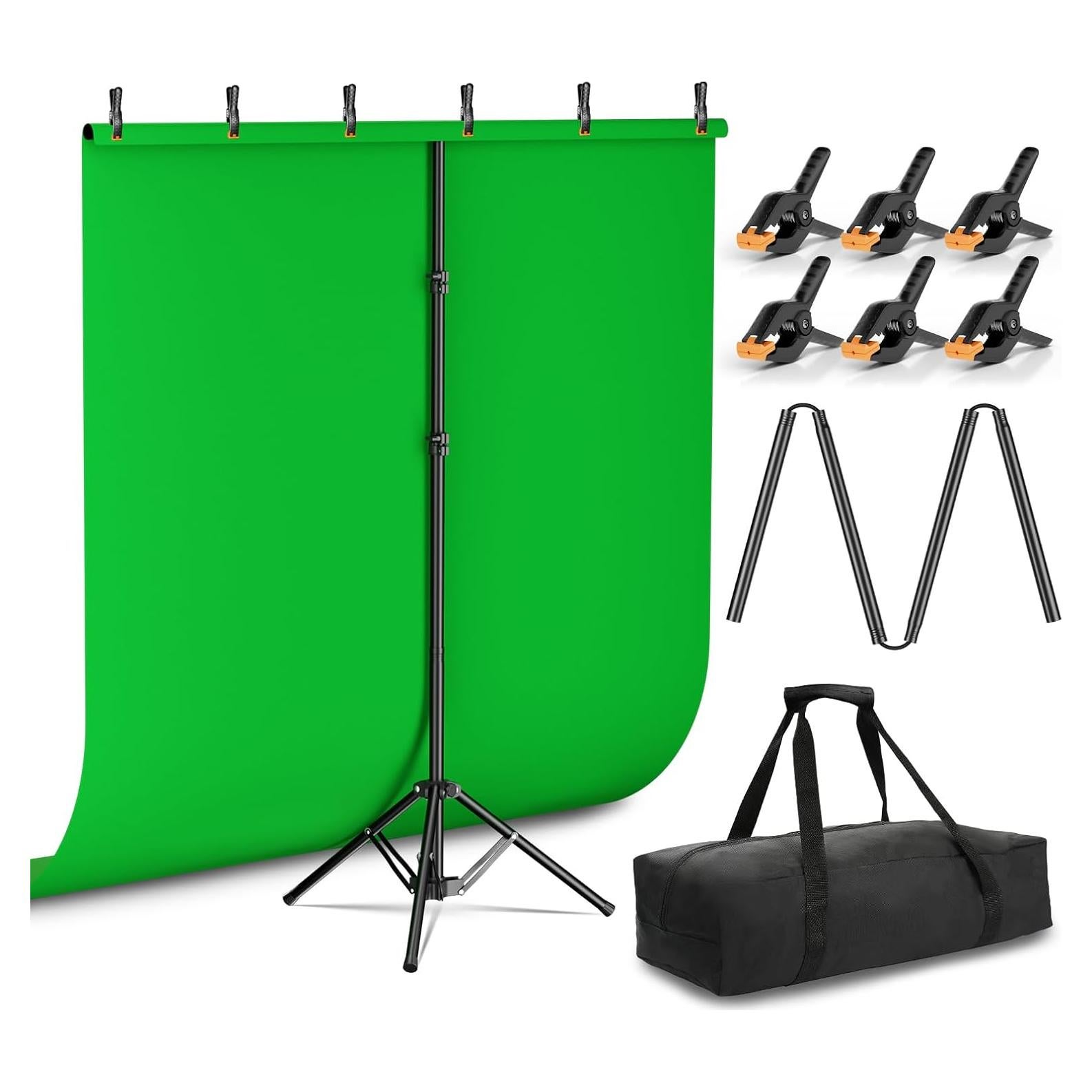 Kit de Fondo Verde EMART 1.52x1.98m con Soporte Plegable