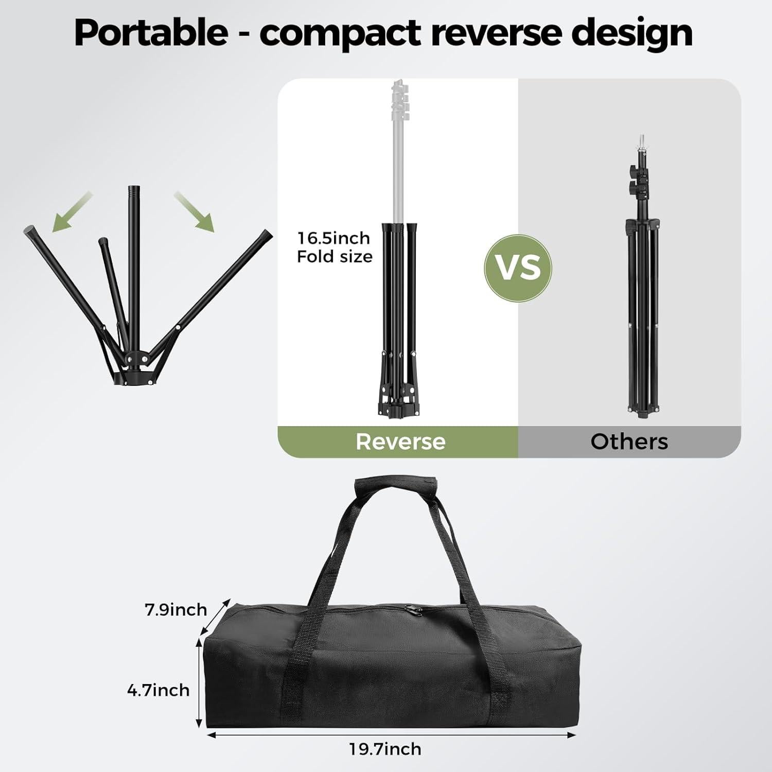 Kit de Fondo Verde EMART 1.52x1.98m con Soporte Plegable