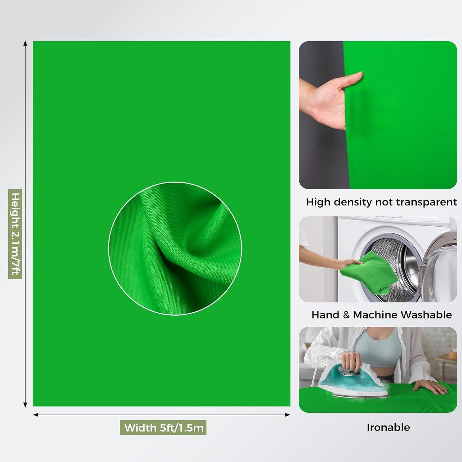 Kit de Fondo Verde EMART 1.52x1.98m con Soporte Plegable