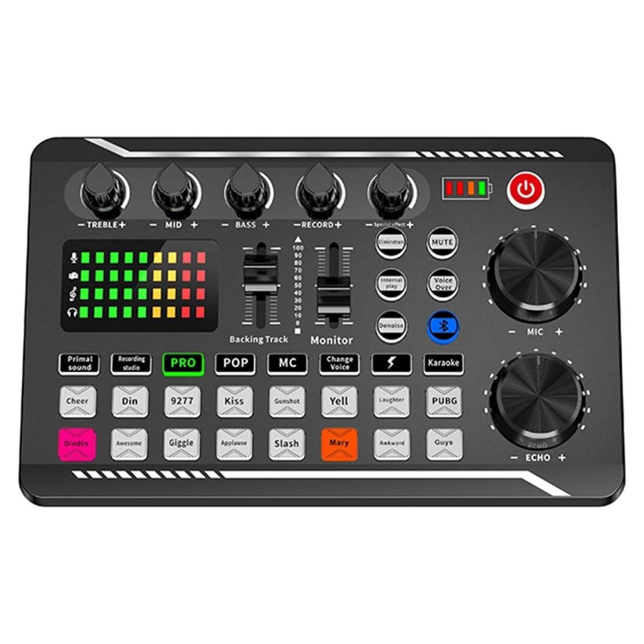 Tarjeta de Sonido en Vivo Bluetooth con 16 Efectos - Negro