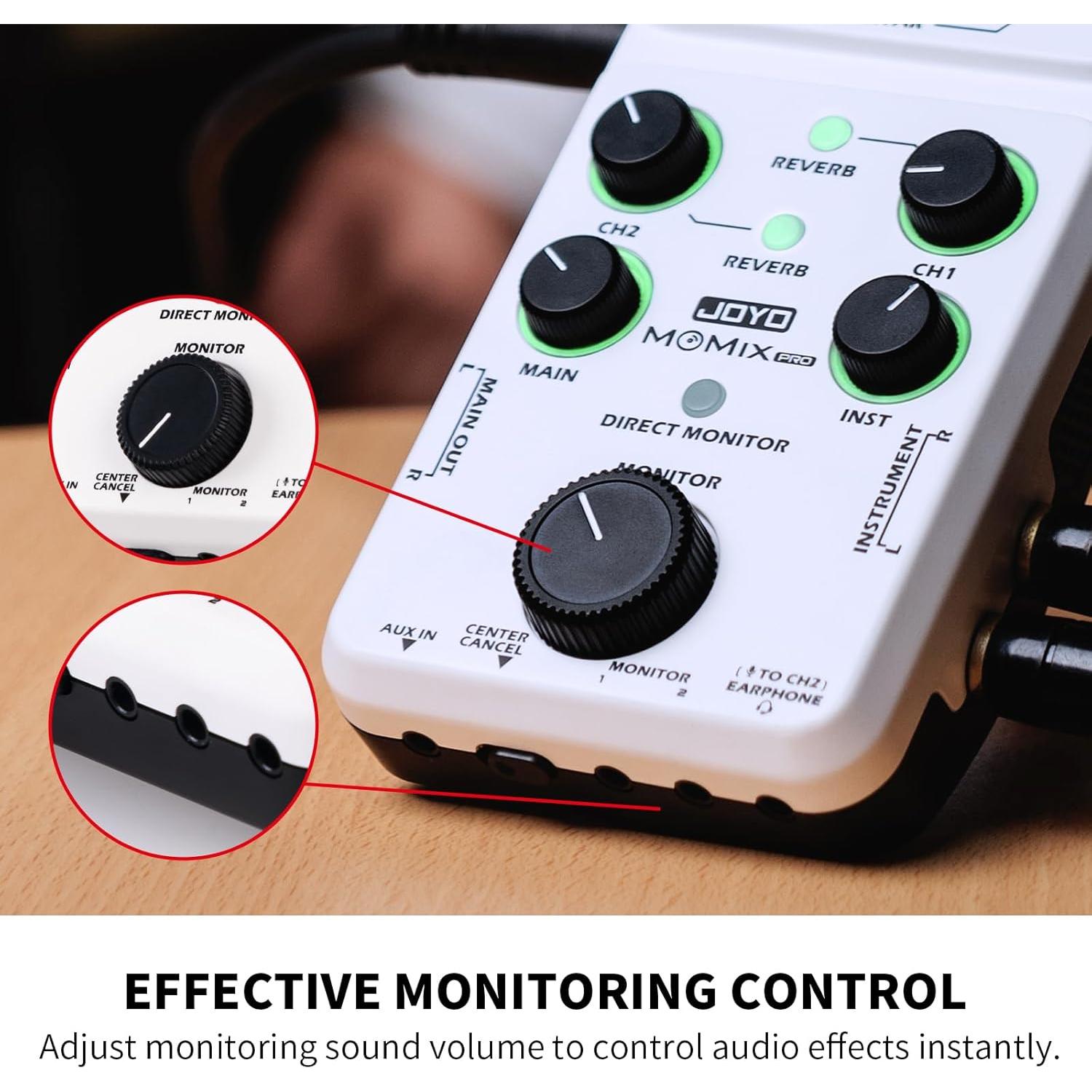 Mezclador de Audio JOYO MOMIX PRO USB Estéreo 48V Phantom