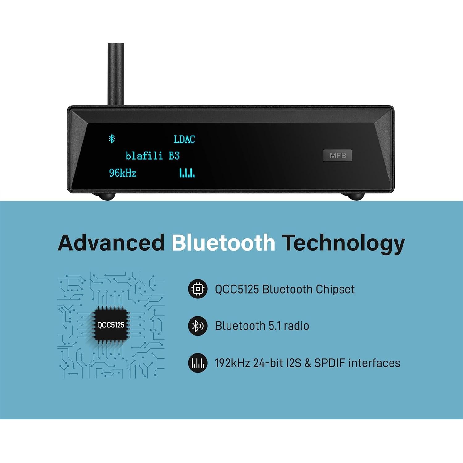 Receptor Bluetooth blafili B3 con DAC ESS y salidas RCA, Óptica y Coaxial