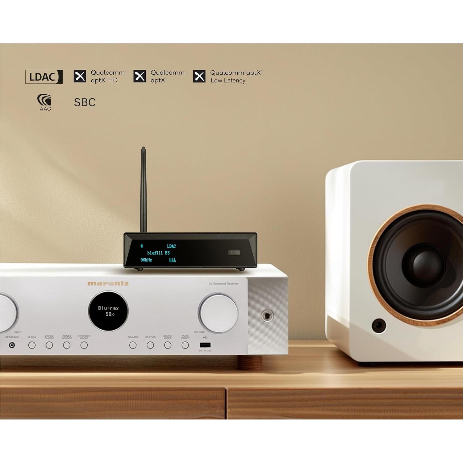 Receptor Bluetooth blafili B3 con DAC ESS y salidas RCA, Óptica y Coaxial