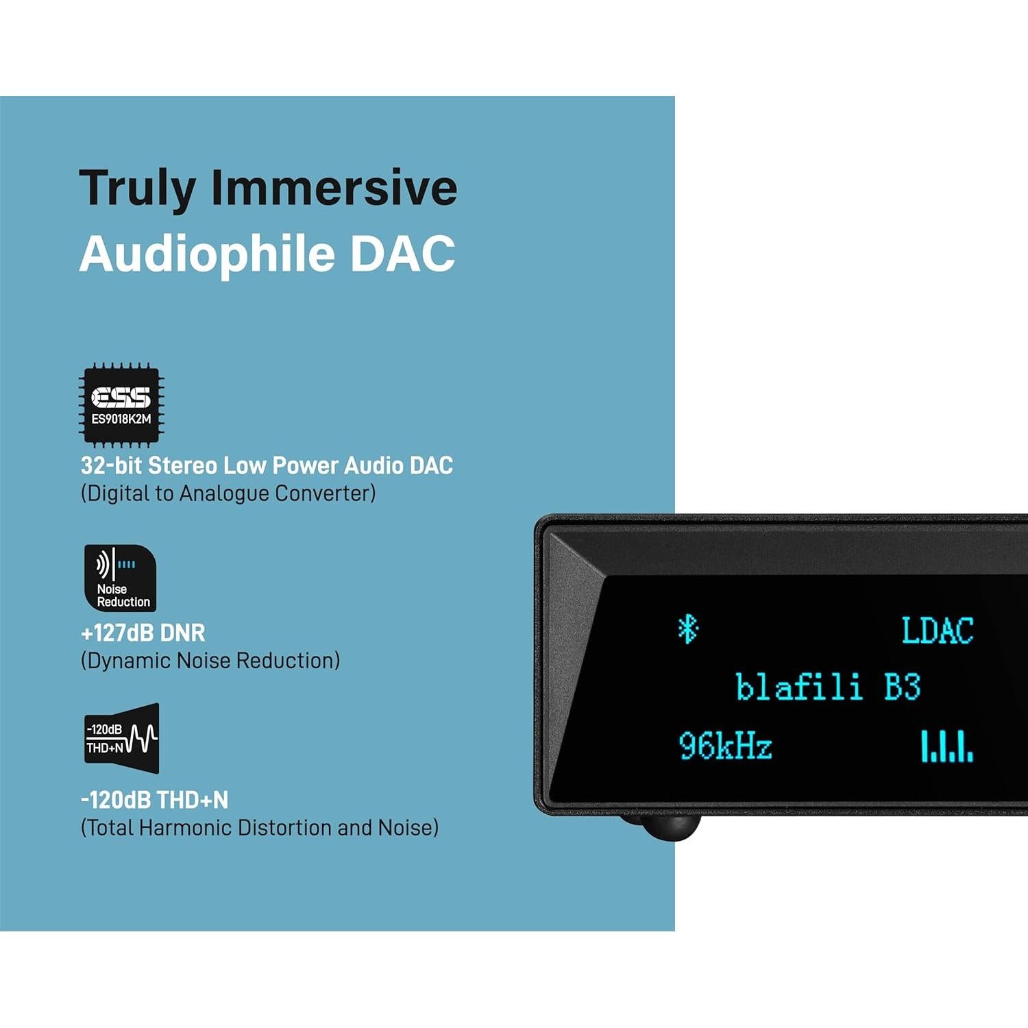 Receptor Bluetooth blafili B3 con DAC ESS y salidas RCA, Óptica y Coaxial