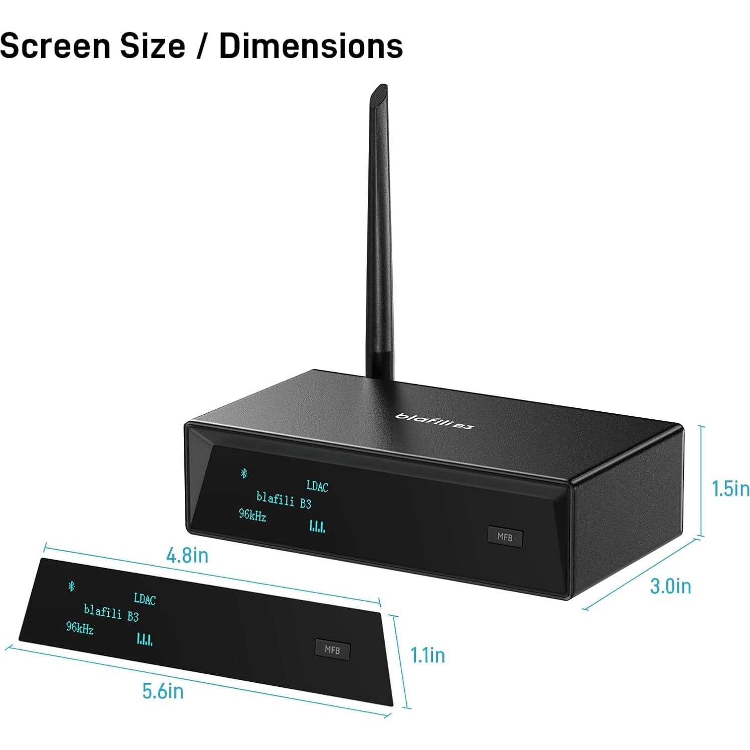 Receptor Bluetooth blafili B3 con DAC ESS y salidas RCA, Óptica y Coaxial