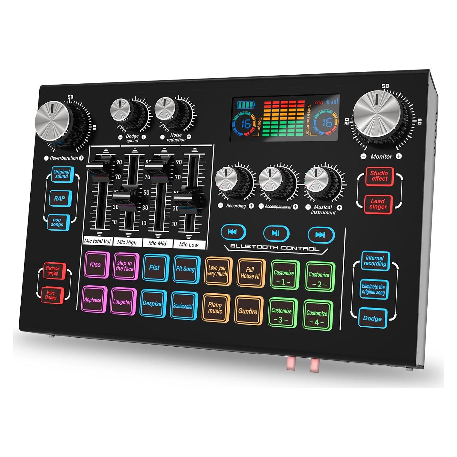 Mezclador de Audio RHM X7 con Phantom 48V y Efectos