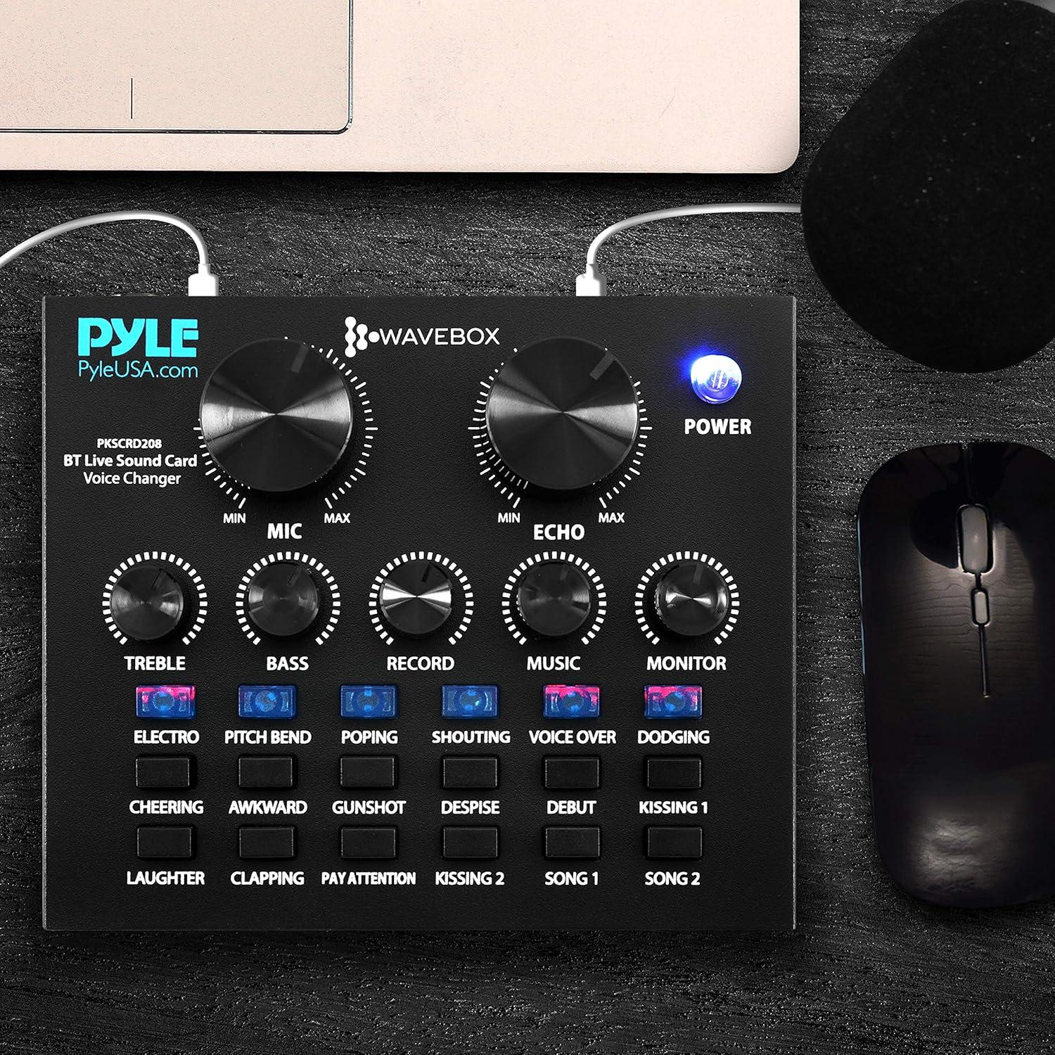 Mezclador de Audio Pyle PKSCRD208 Bluetooth 12 Efectos Sonido
