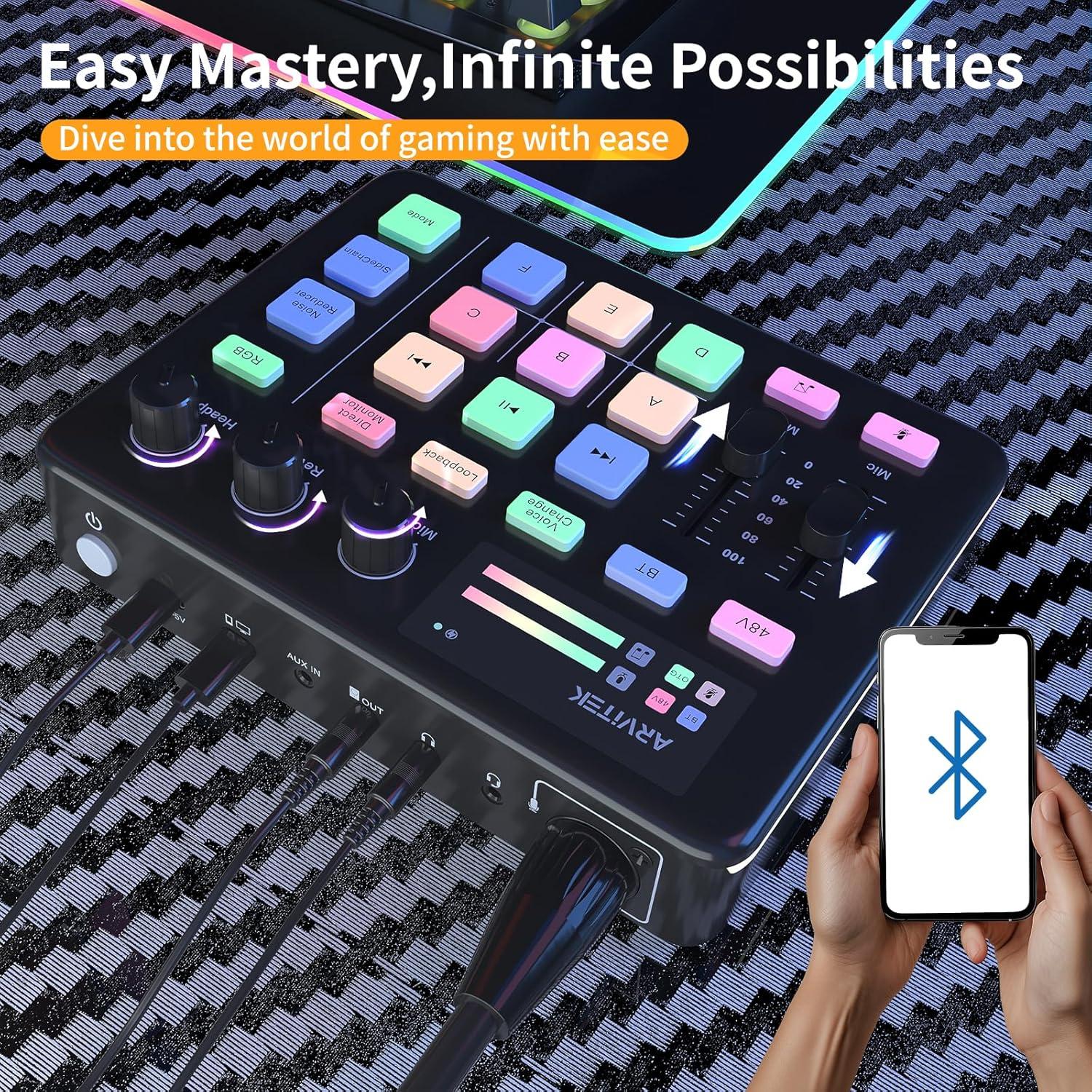 Mezclador de Audio Arvitek G1 para Juegos y Streaming RGB