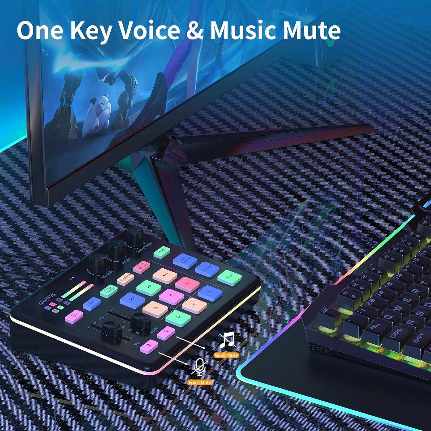 Mezclador de Audio Arvitek G1 para Juegos y Streaming RGB