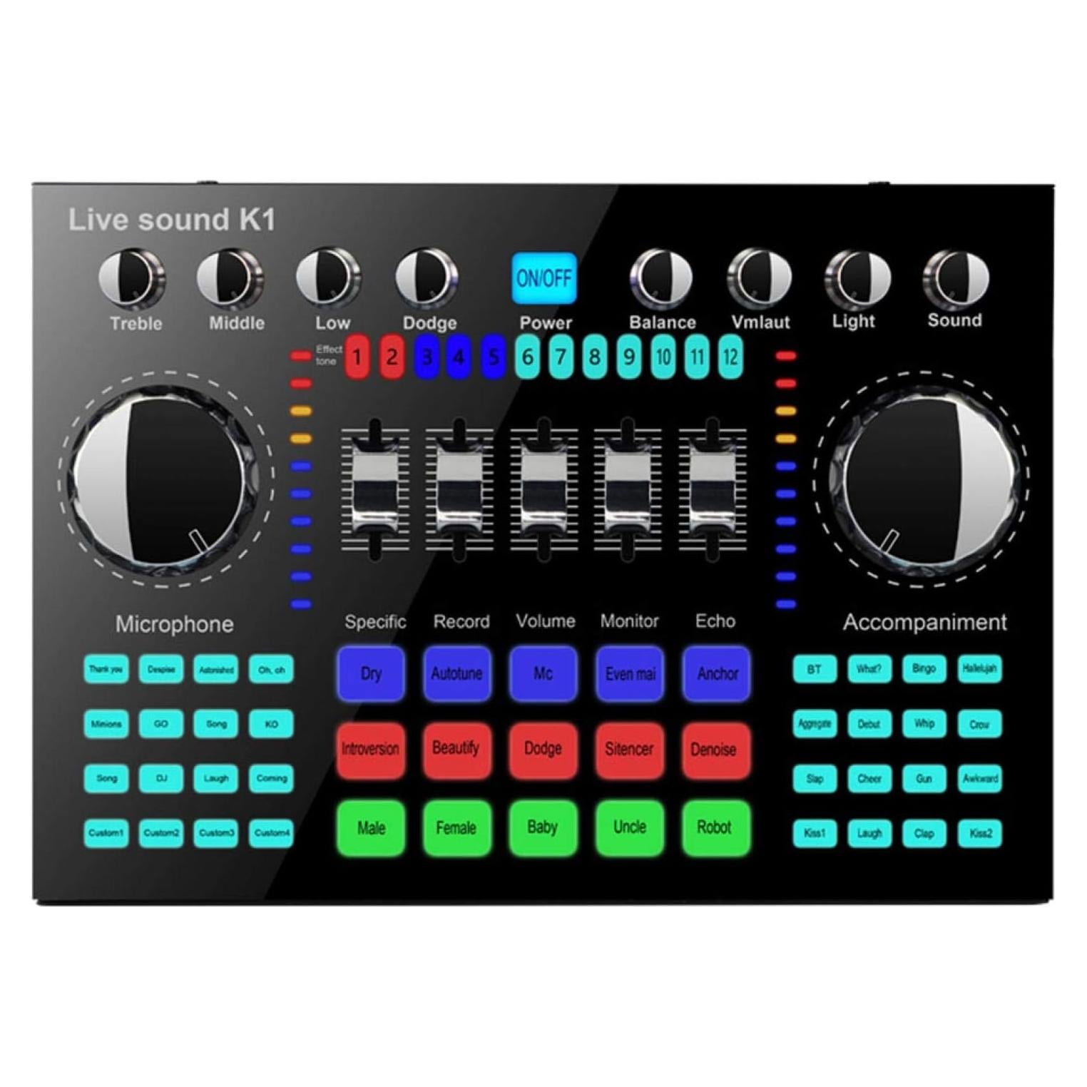 CALIDAKA Tarjeta de Sonido Mini Mezcladora Bluetooth 1800mAh