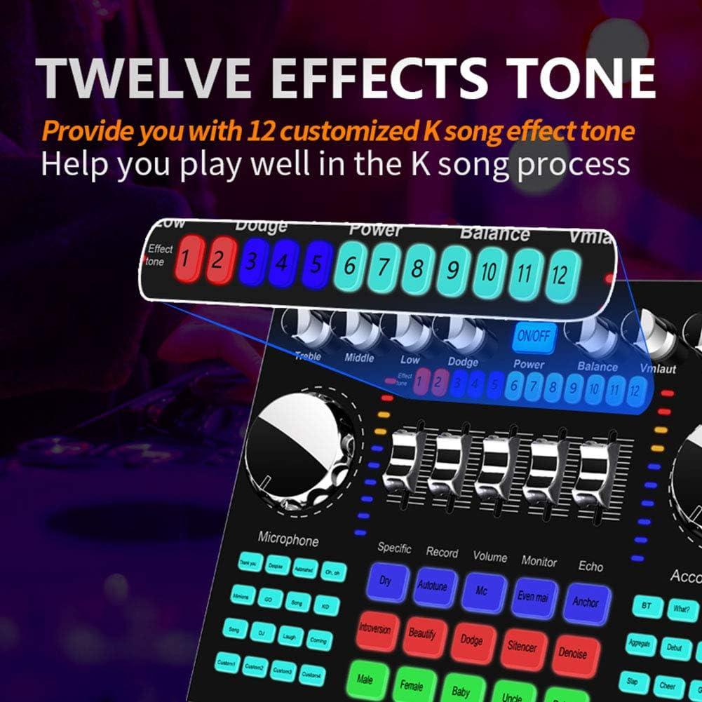 CALIDAKA Tarjeta de Sonido Mini Mezcladora Bluetooth 1800mAh