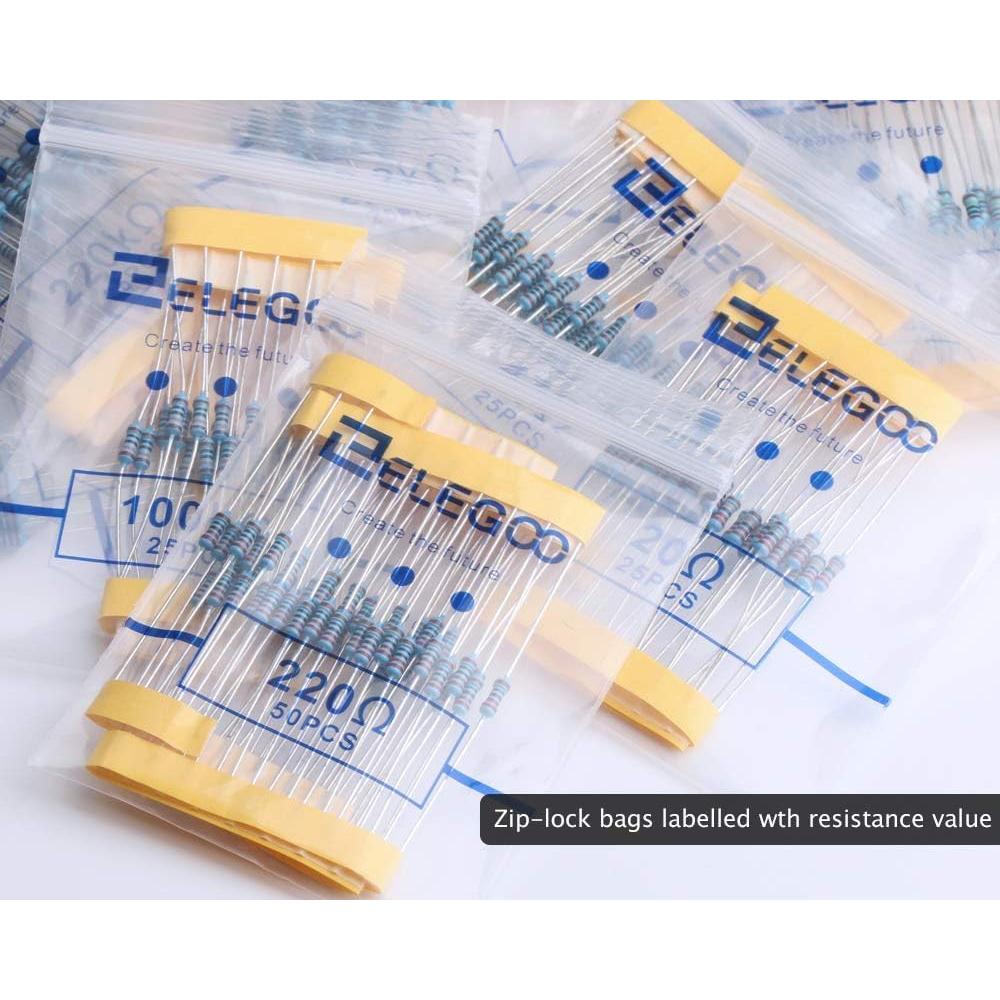 Kit de Resistencias ELEGOO 17 Valores 0-1M Ohm 525 Piezas