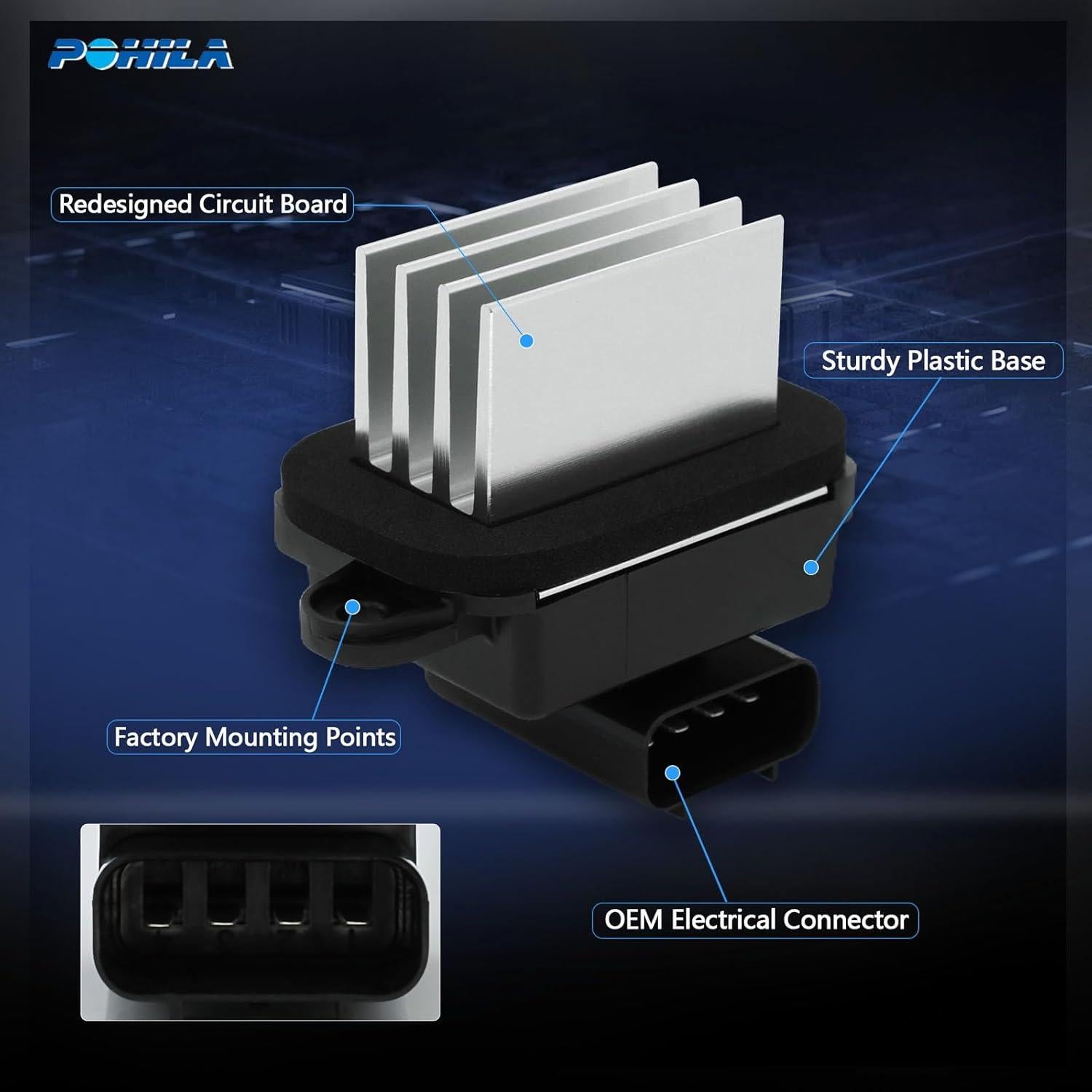 Resistor de Ventilador HVAC POHILA RECM00015YX 121.9g