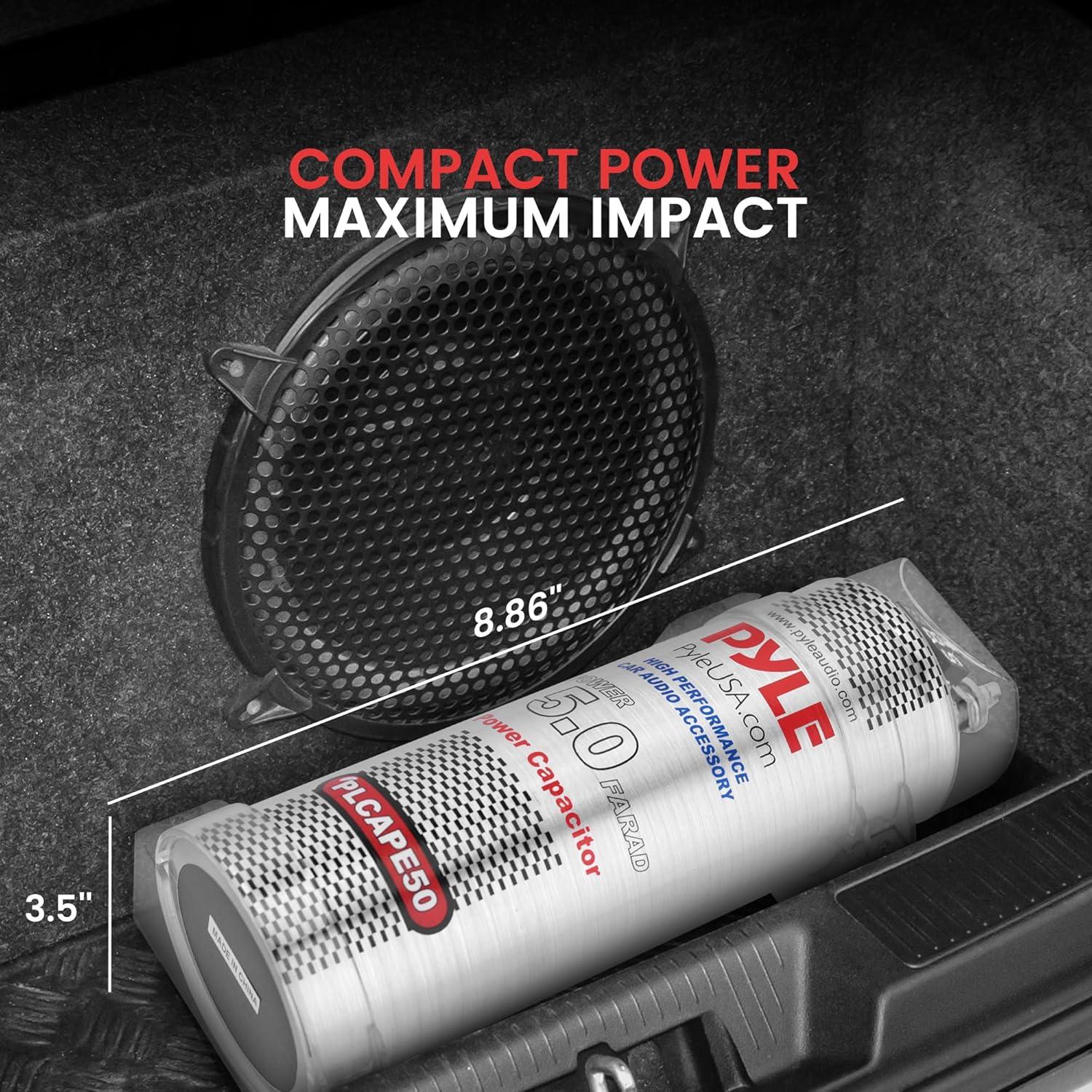 Capacitor Digital Pyle 5.0 Faradios para Audio Automotriz