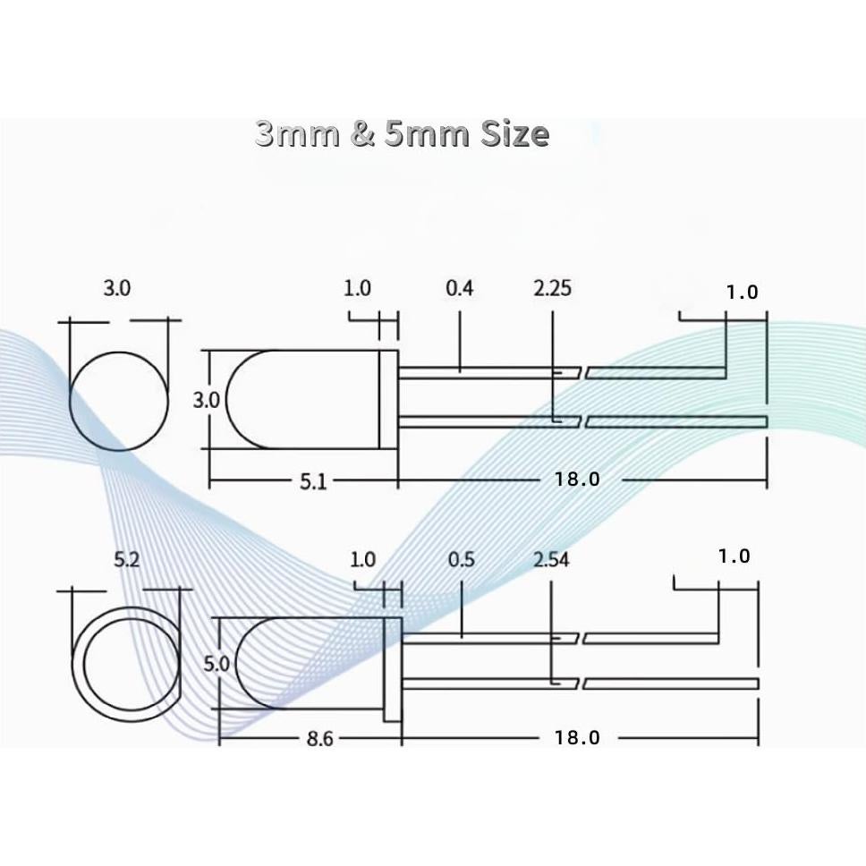 Kit de Diodos LED 5mm Maygyrain 250 Piezas 5 Colores