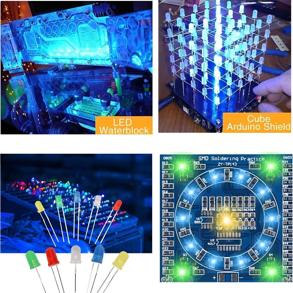 Kit de Diodos LED 5mm Maygyrain 250 Piezas 5 Colores