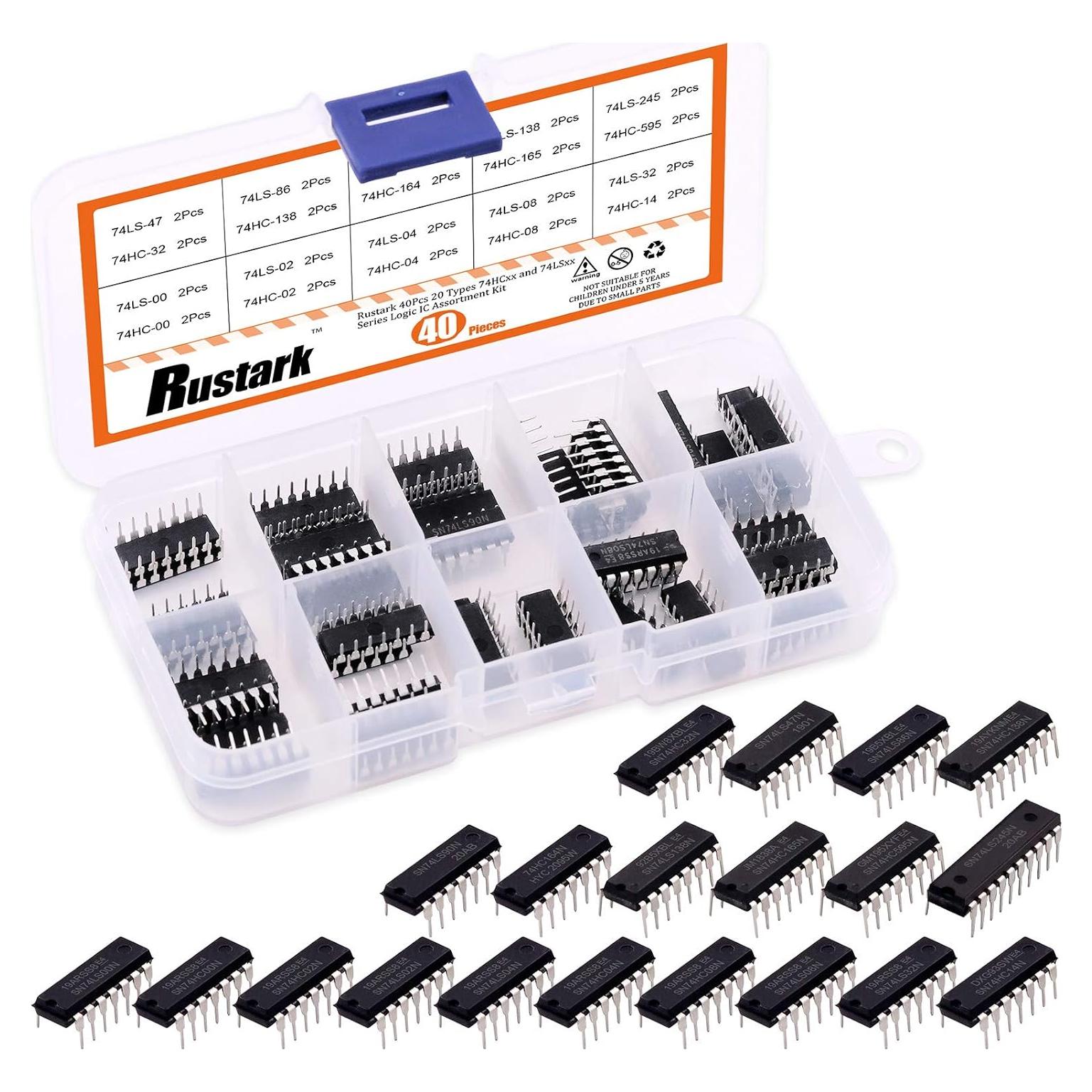 Kit de 40 Circuitos Integrados Lógicos Rustark 74HCxx 74LSxx