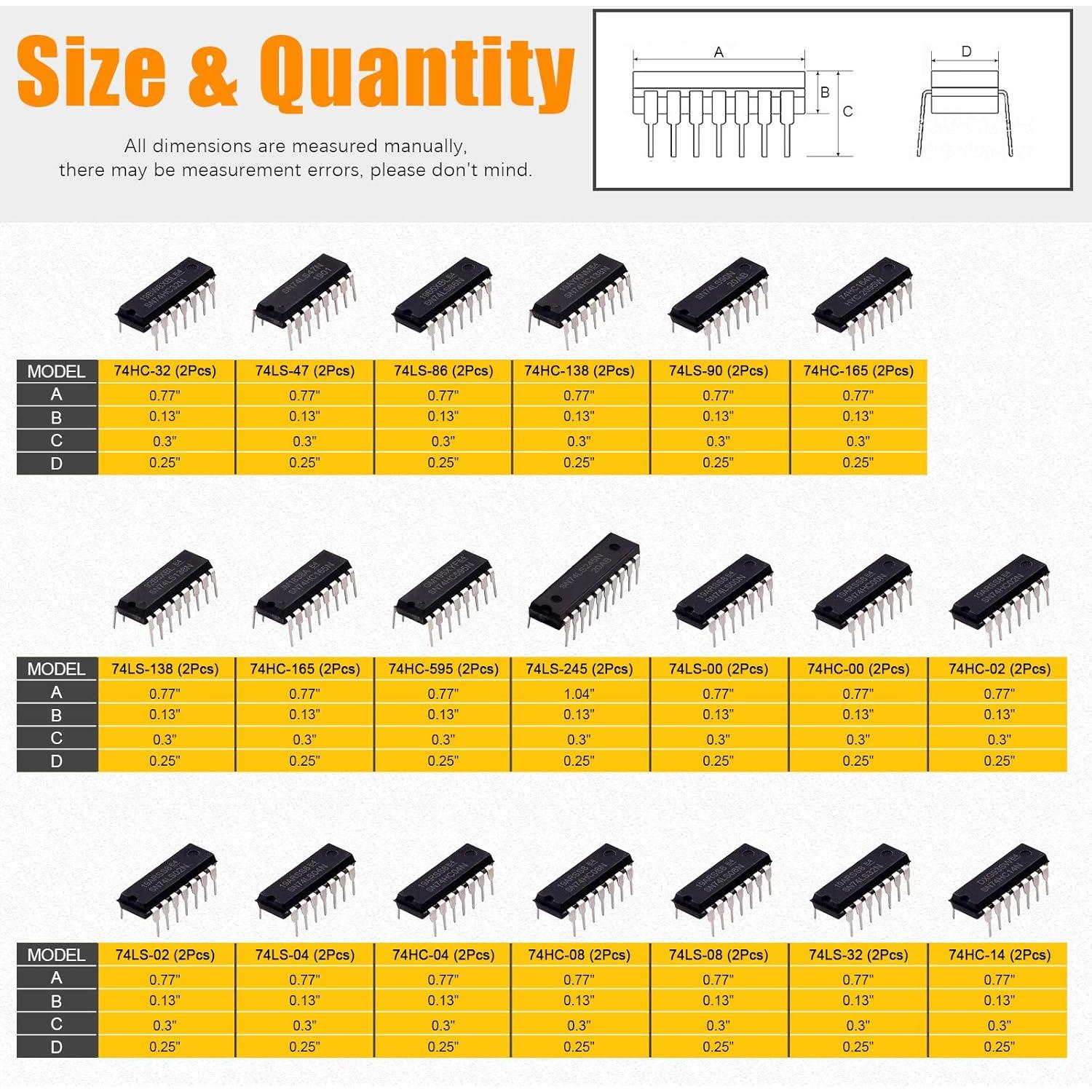 Kit de 40 Circuitos Integrados Lógicos Rustark 74HCxx 74LSxx