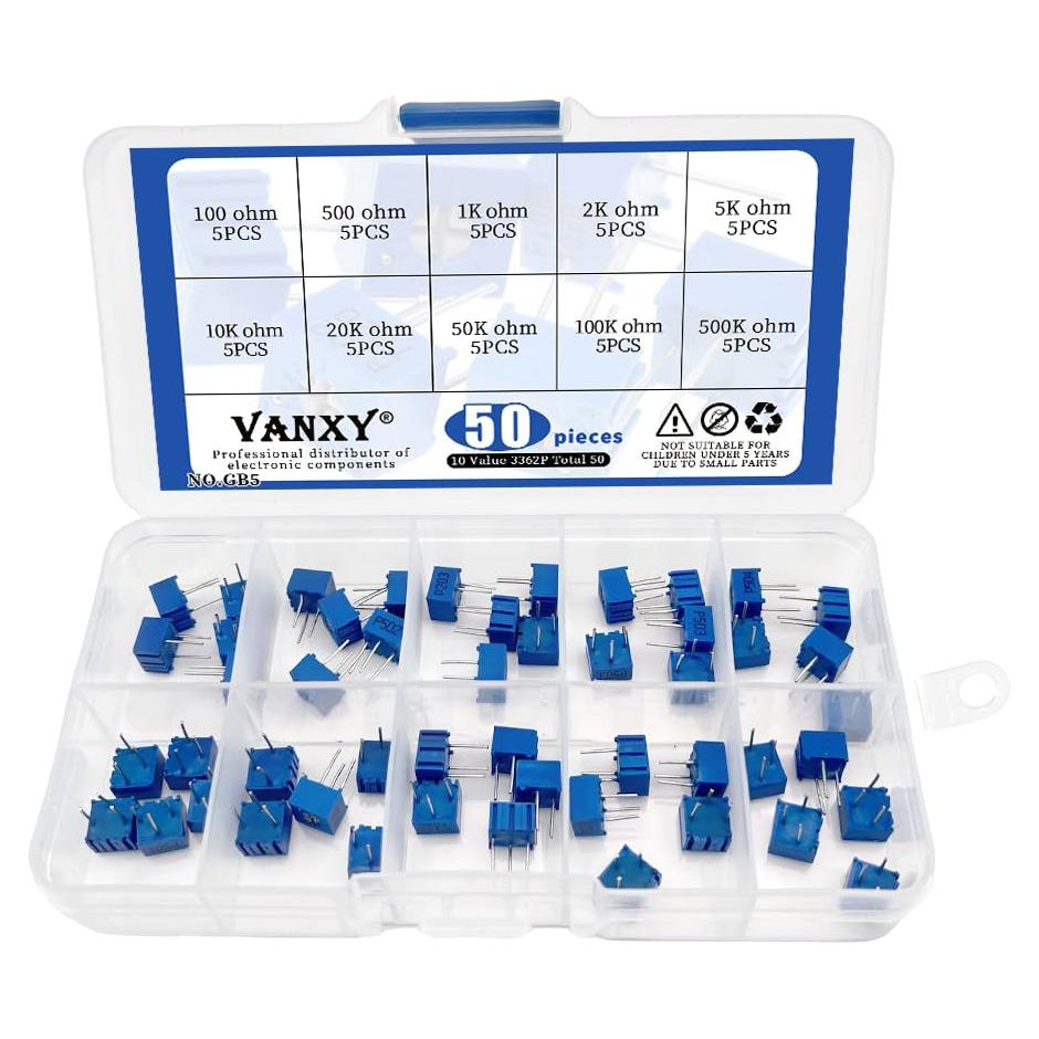 Kits de Potenciómetros Trimmer 50Pcs VANXY 100-500K ohm