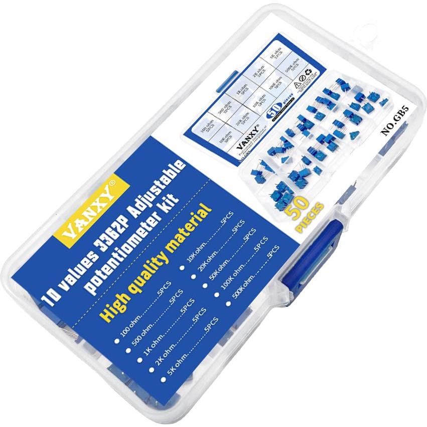 Kits de Potenciómetros Trimmer 50Pcs VANXY 100-500K ohm