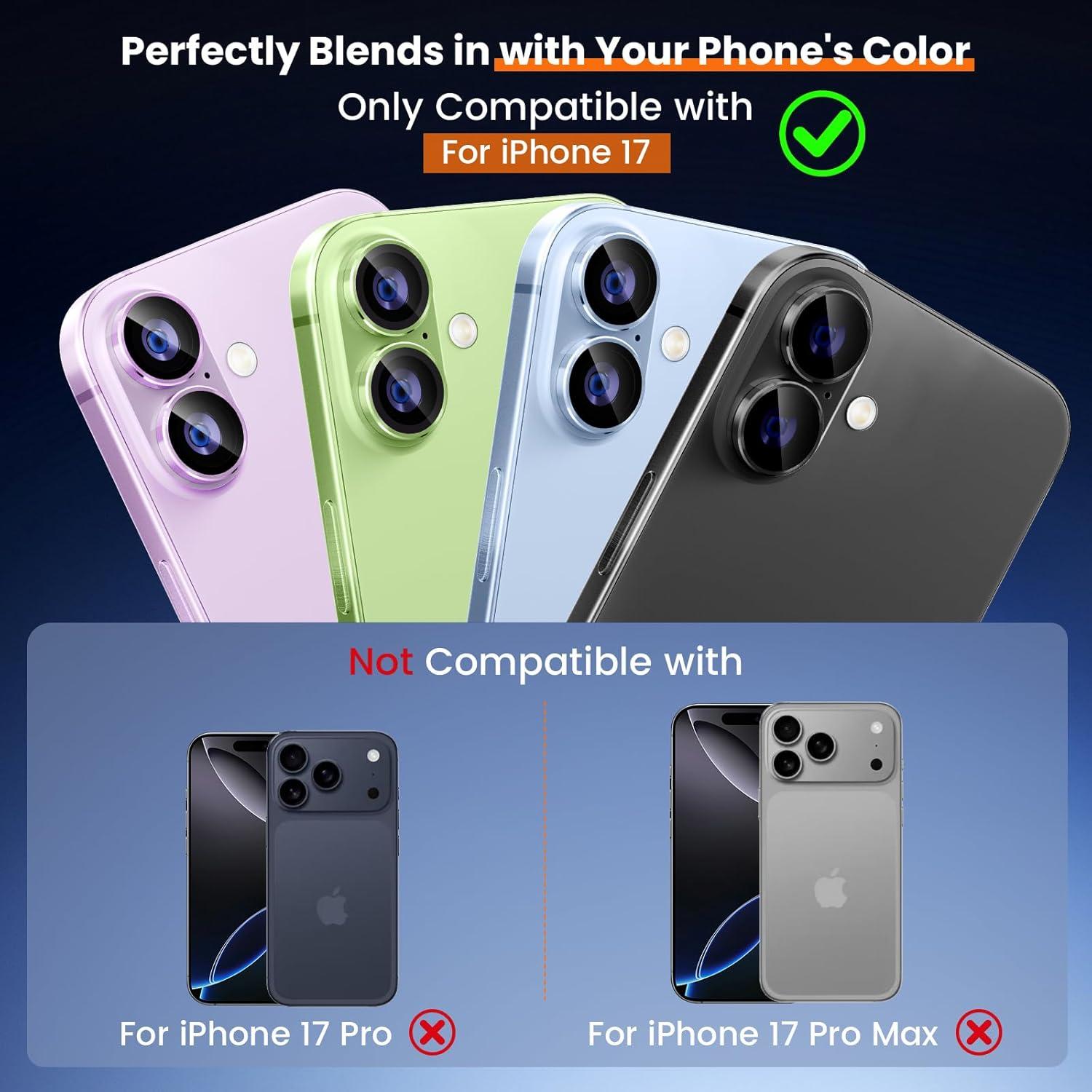 Protector de Lente de Cámara imluckies para iPhone 17 6.3" HD