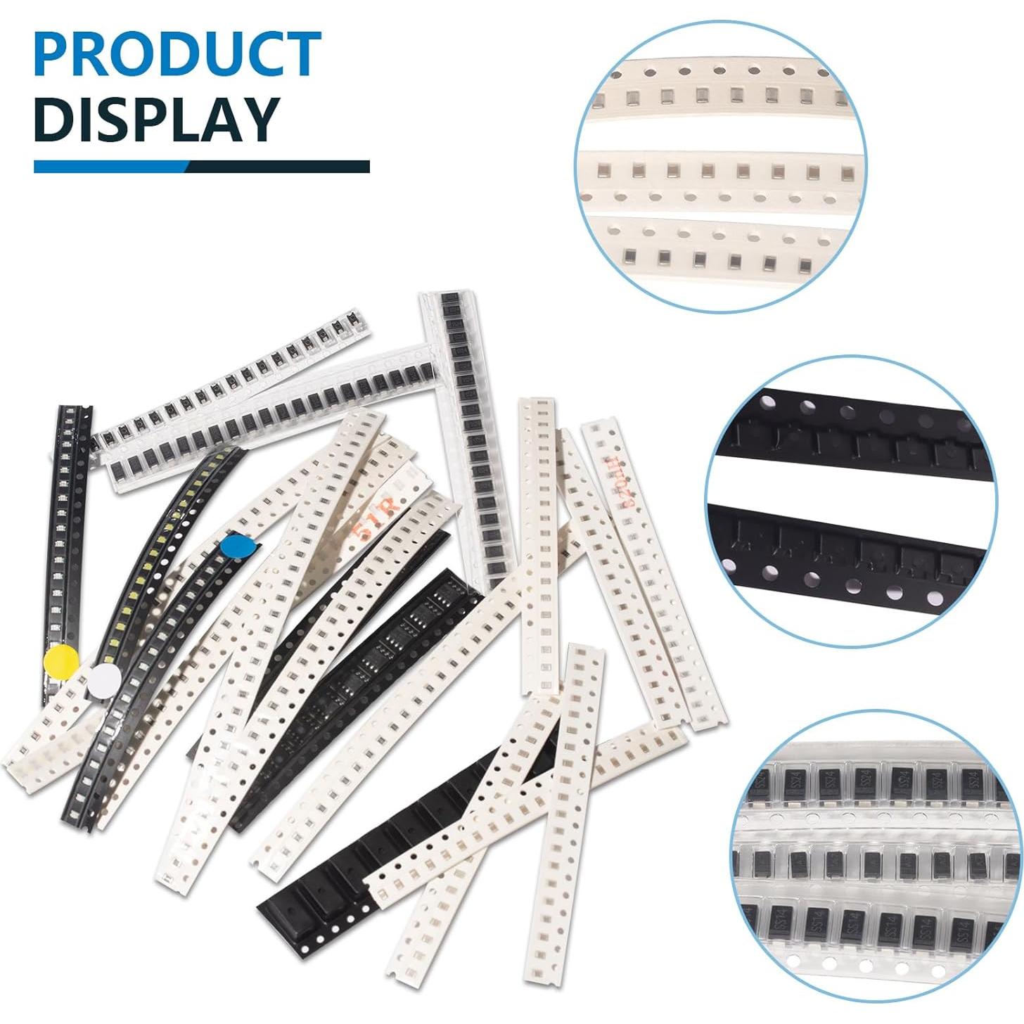 Kit de Componentes Electrónicos SMD 0805 JTAREA 6390 Piezas