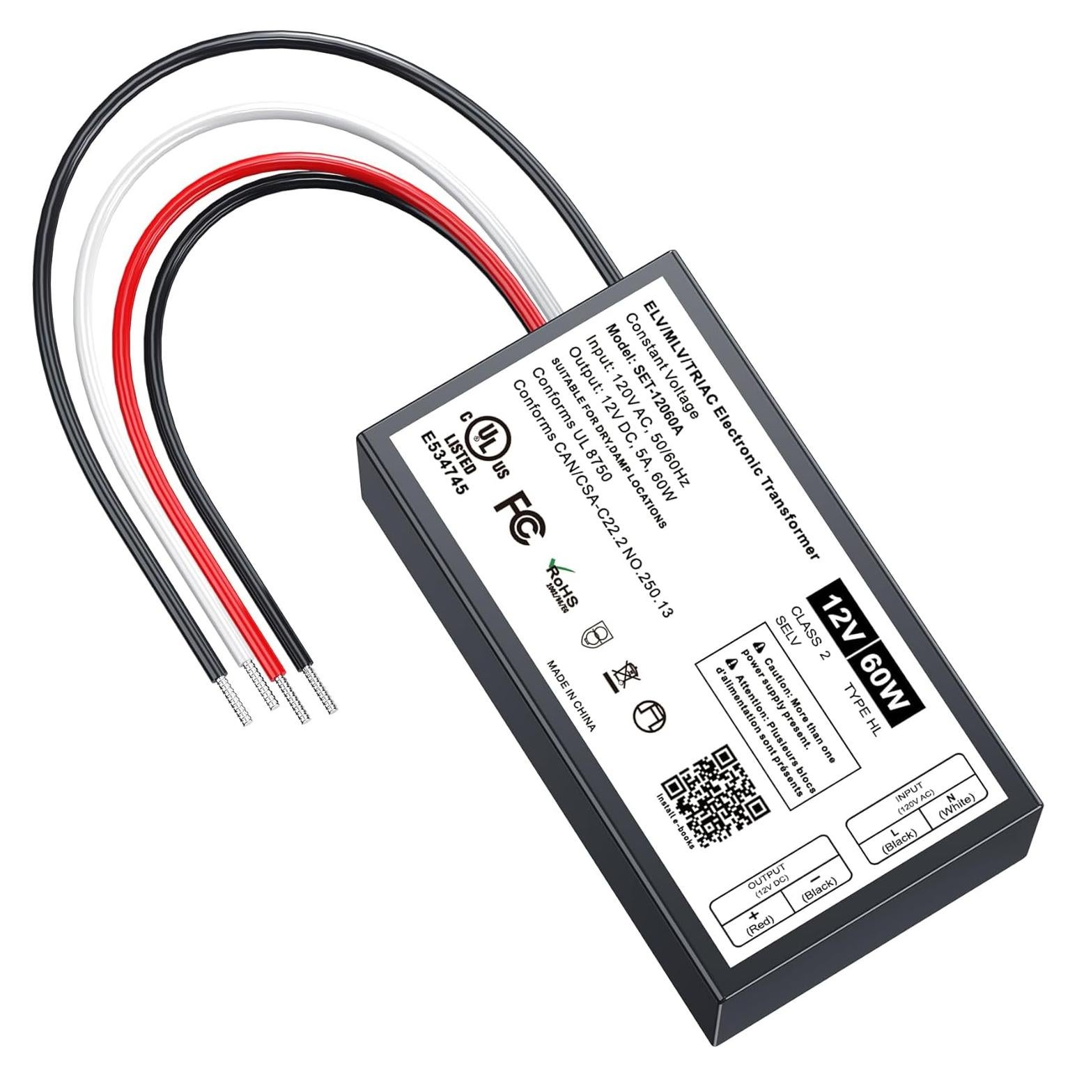 Transformador LED regulable 12V 60W Triac ELV/MLV Adapter-universe