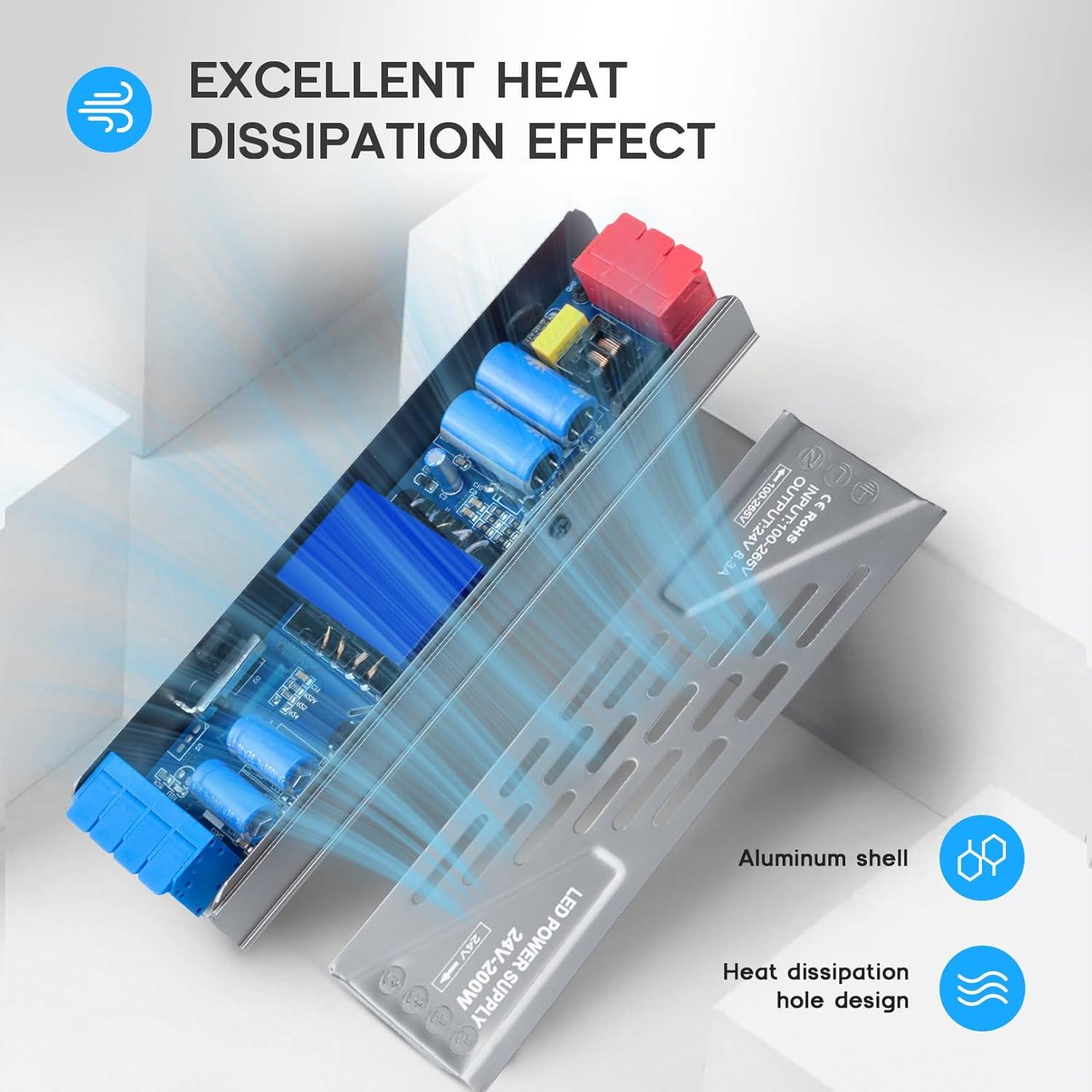 Controlador LED 150W VOEWT 12V Transformador Silencioso