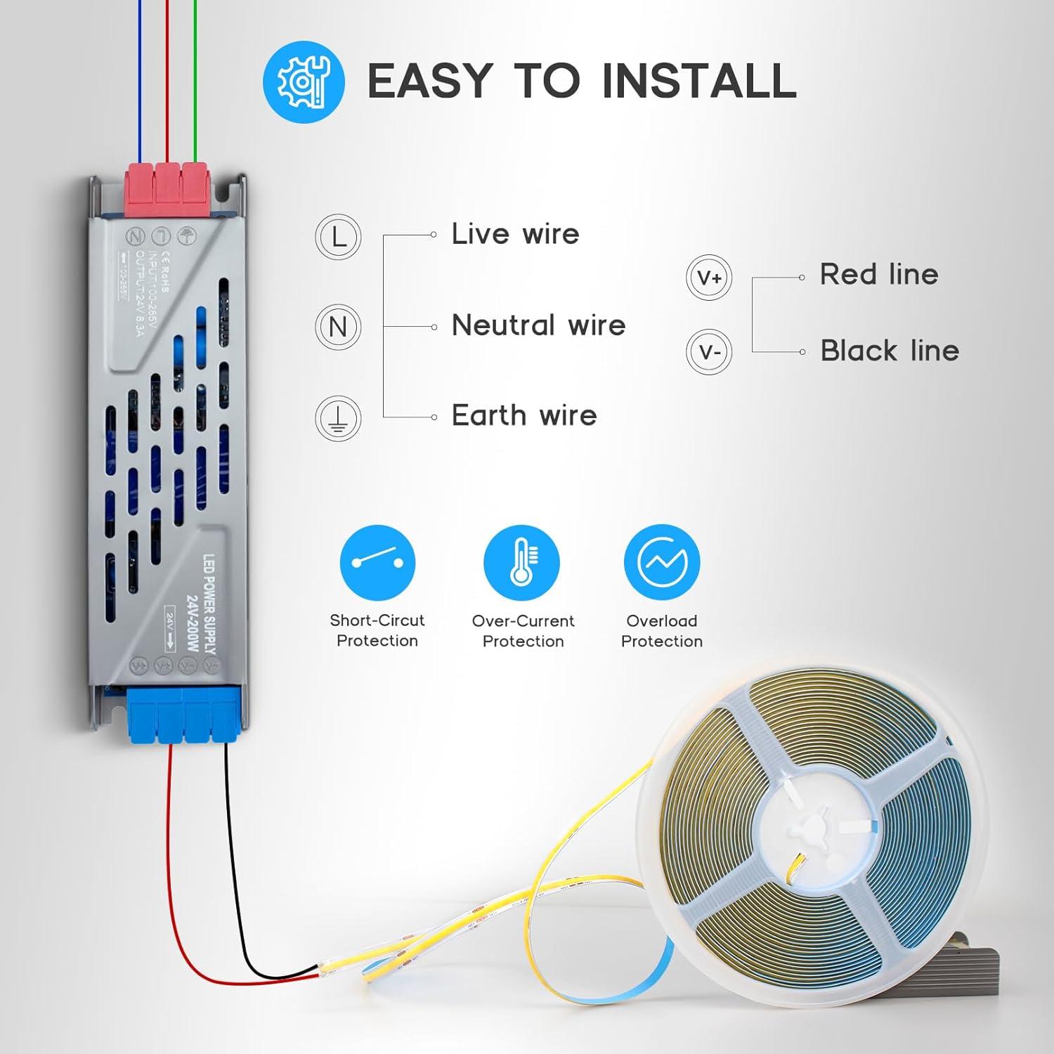 Controlador LED 150W VOEWT 12V Transformador Silencioso
